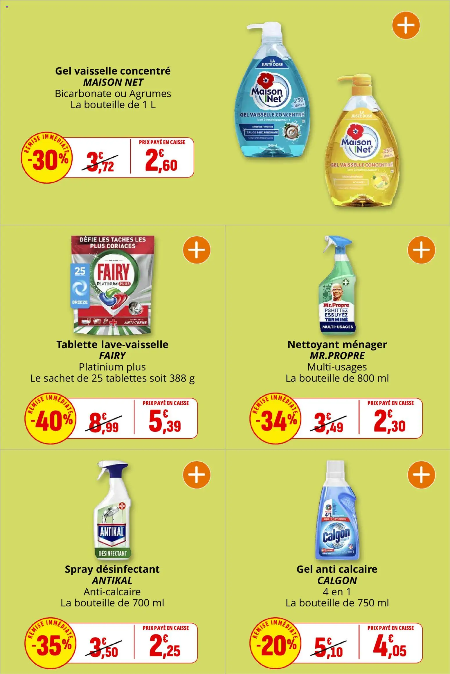 {H1} | Page: 39 | Produits: Vaisselle, Spray désinfectant, Fairy, Antikal