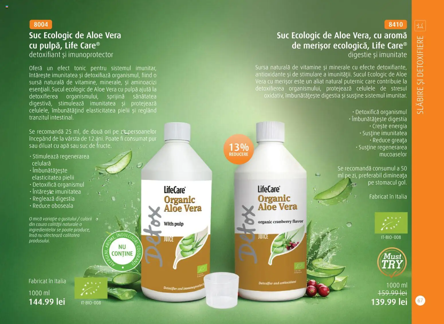 Noul catalog Life Care – valabil de la 01.04.2026 | Pagină: 69 | Produse: Aloe vera, Suc, Apă