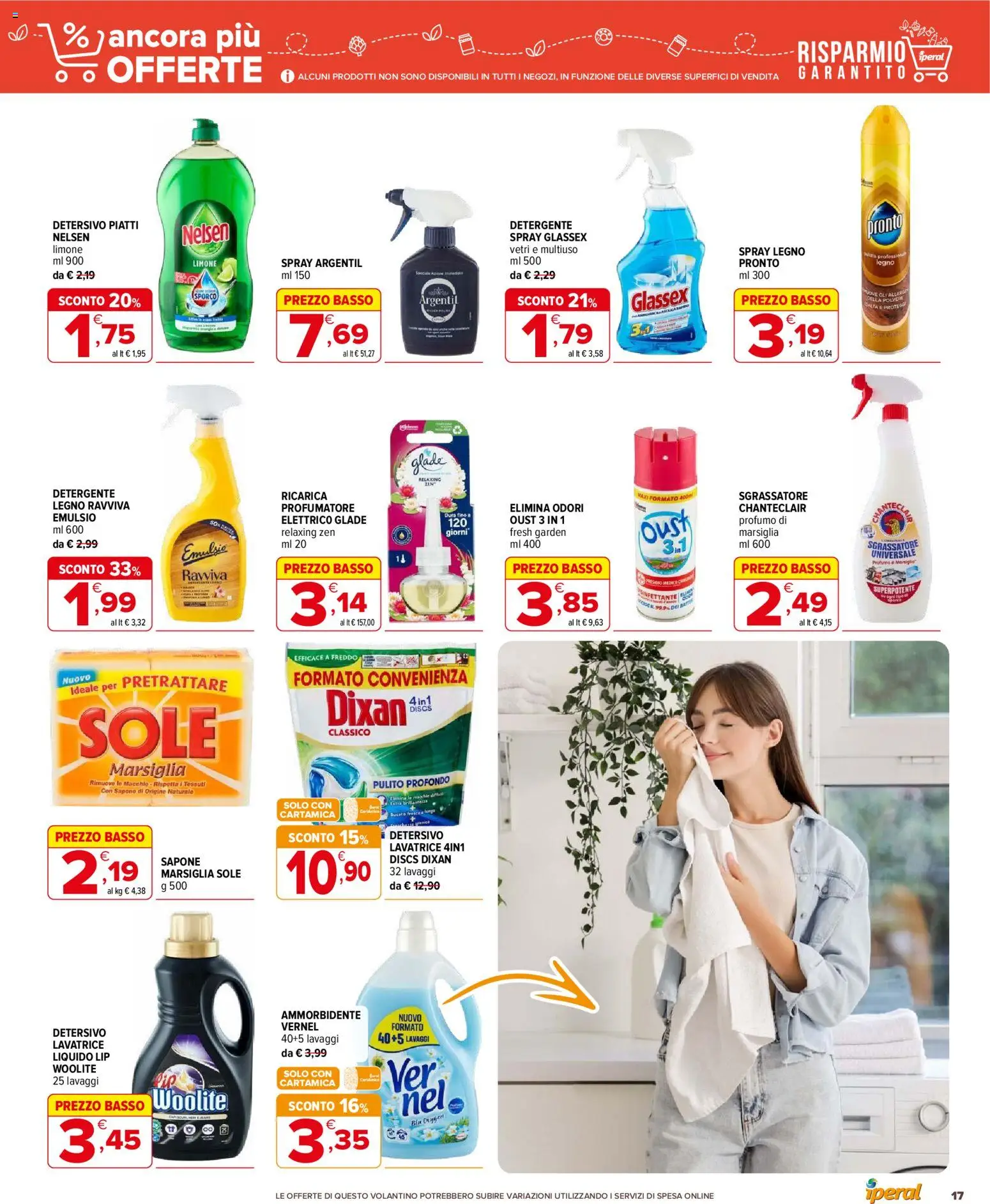Volantino Iperal del 15/07/2026 | Pagina: 17 | Prodotti: Sapone, Ammorbidente, Detergente, Profumo
