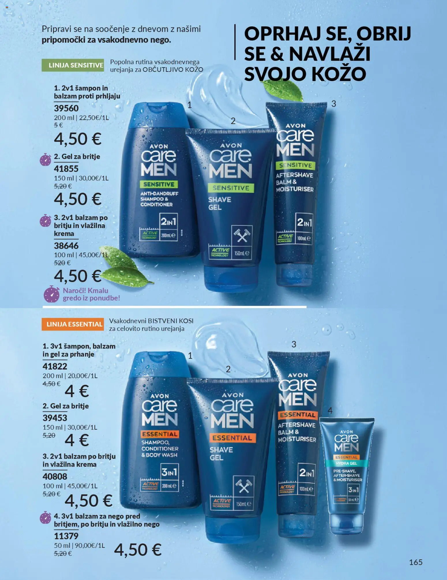 Novi Avon katalog ponudbe – veljaven od 31.03.2026 | Stran: 165 | Izdelki: Gel za prhanje, Gel za britje, Sampon, Krema