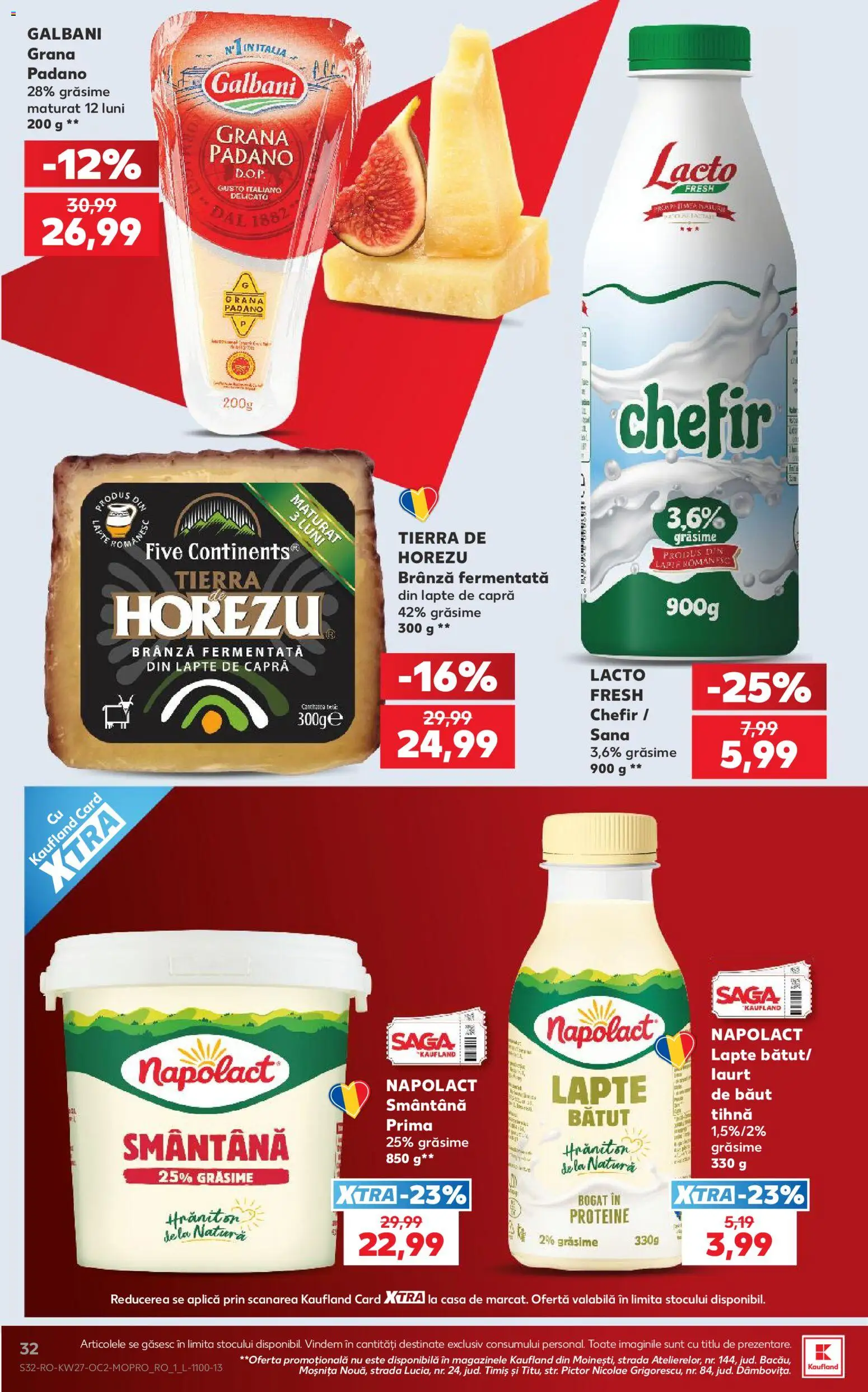 Noul catalog Kaufland – valabil de la 01.07.2026 | Pagină: 32 | Produse: Masaüstü kılıfı, Lapte, Brânză, Smântână