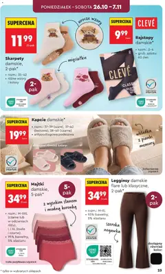 Pogląd oferty "Legginsy damskie flare lub klasyczne, 2-pak*, szeroka nogawka" - ważna od 24.10.2026 | Strona: 25 | Produkty: Majtki, Legginsy, Rajstopy, Pianki