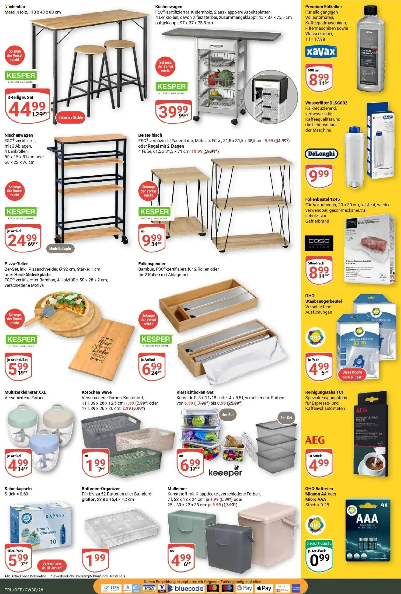 Globus Prospekt Freilassing (ab 14.09.2026) » Angebote online | Seite: 26 | Produkte: Beistelltisch, Batterien, Regal