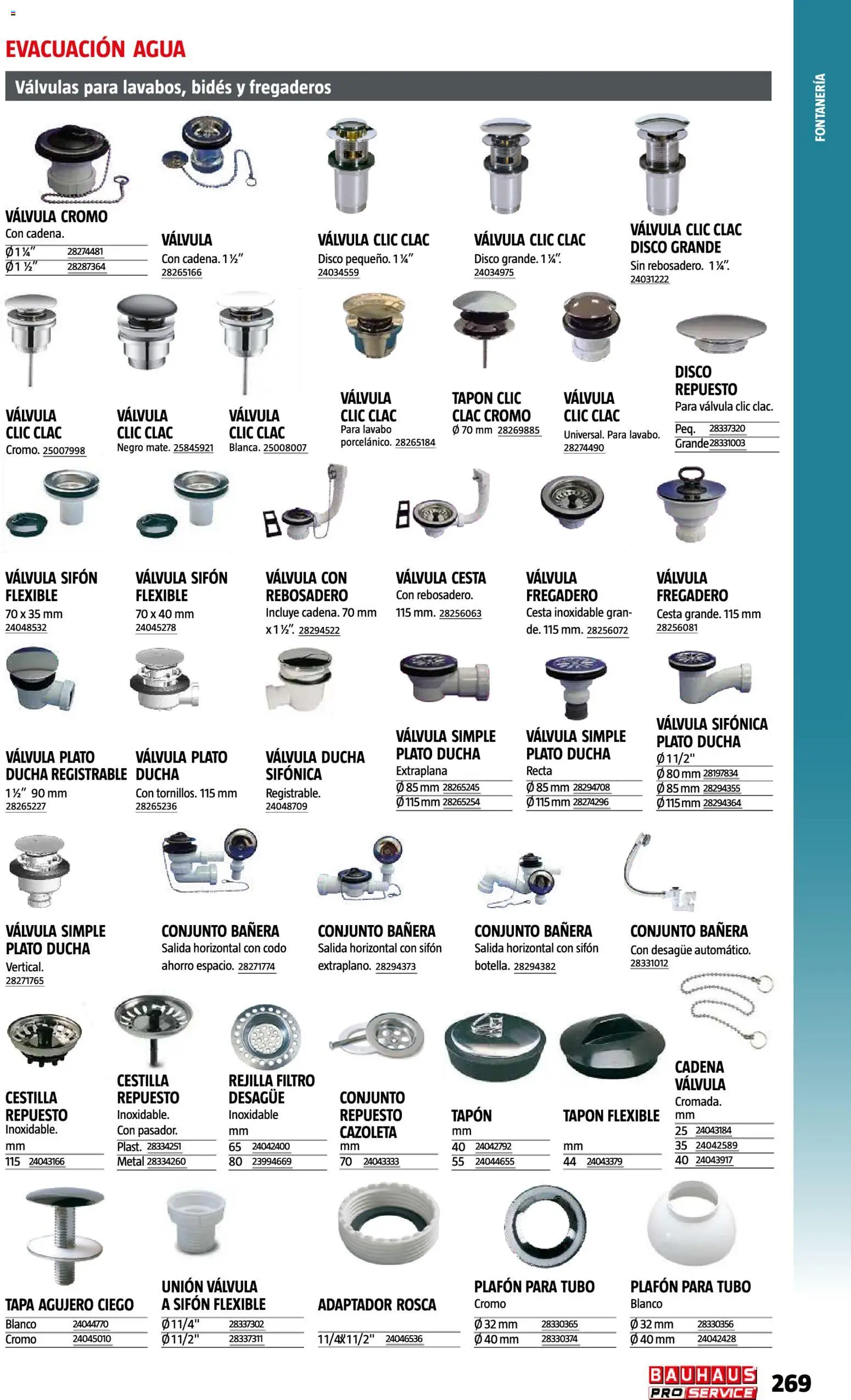 Bauhaus ProService │ válido desde el 11/05/2026 | Página: 269 | Productos: Fregadero, Agua, Ducha, Cesta