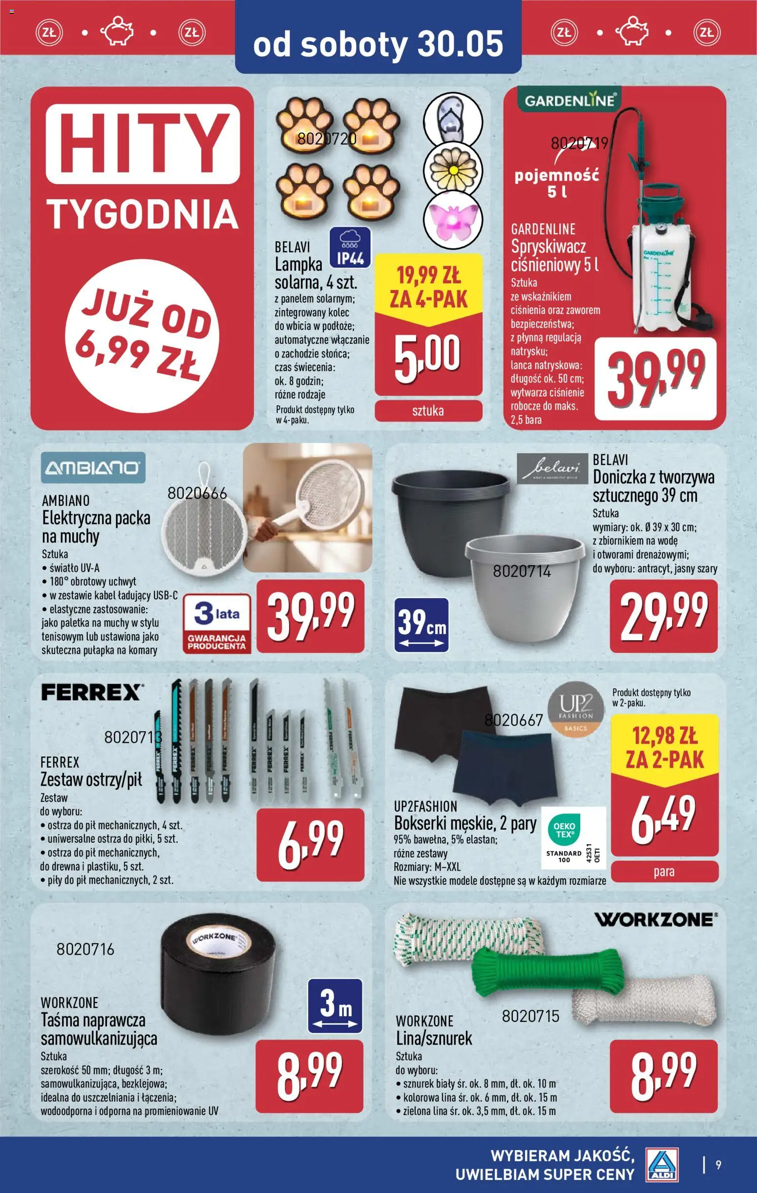 Aldi Polsko leták - Ostatnie sztuki w wybranych sklepach od 27.05.2026 | Strana: 9 | Produkty: Kabel, Lina