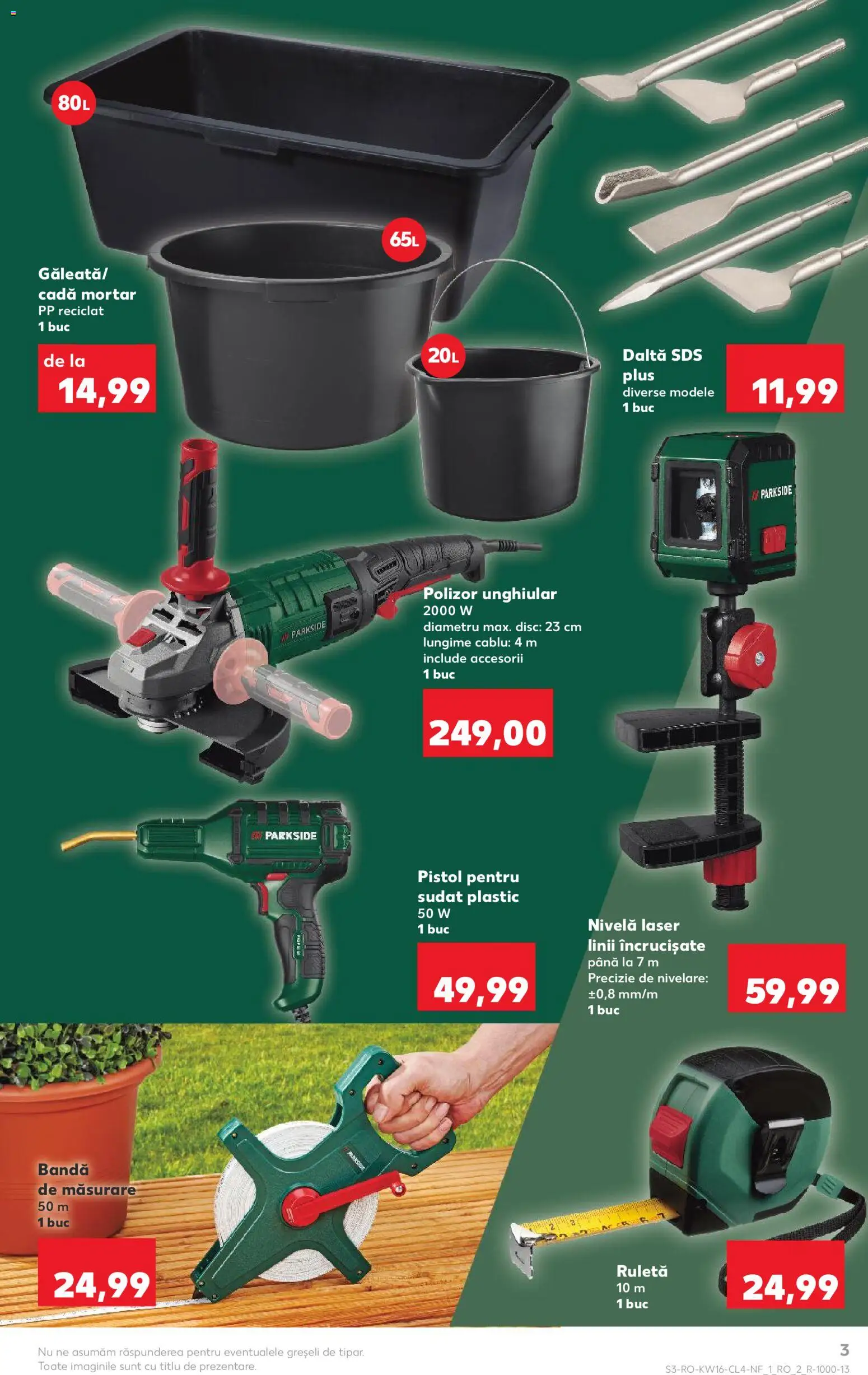 Noul catalog Kaufland – valabil de la 15.04.2026 | Pagină: 3 | Produse: Cablu, Polizor, Cadă, Mortar