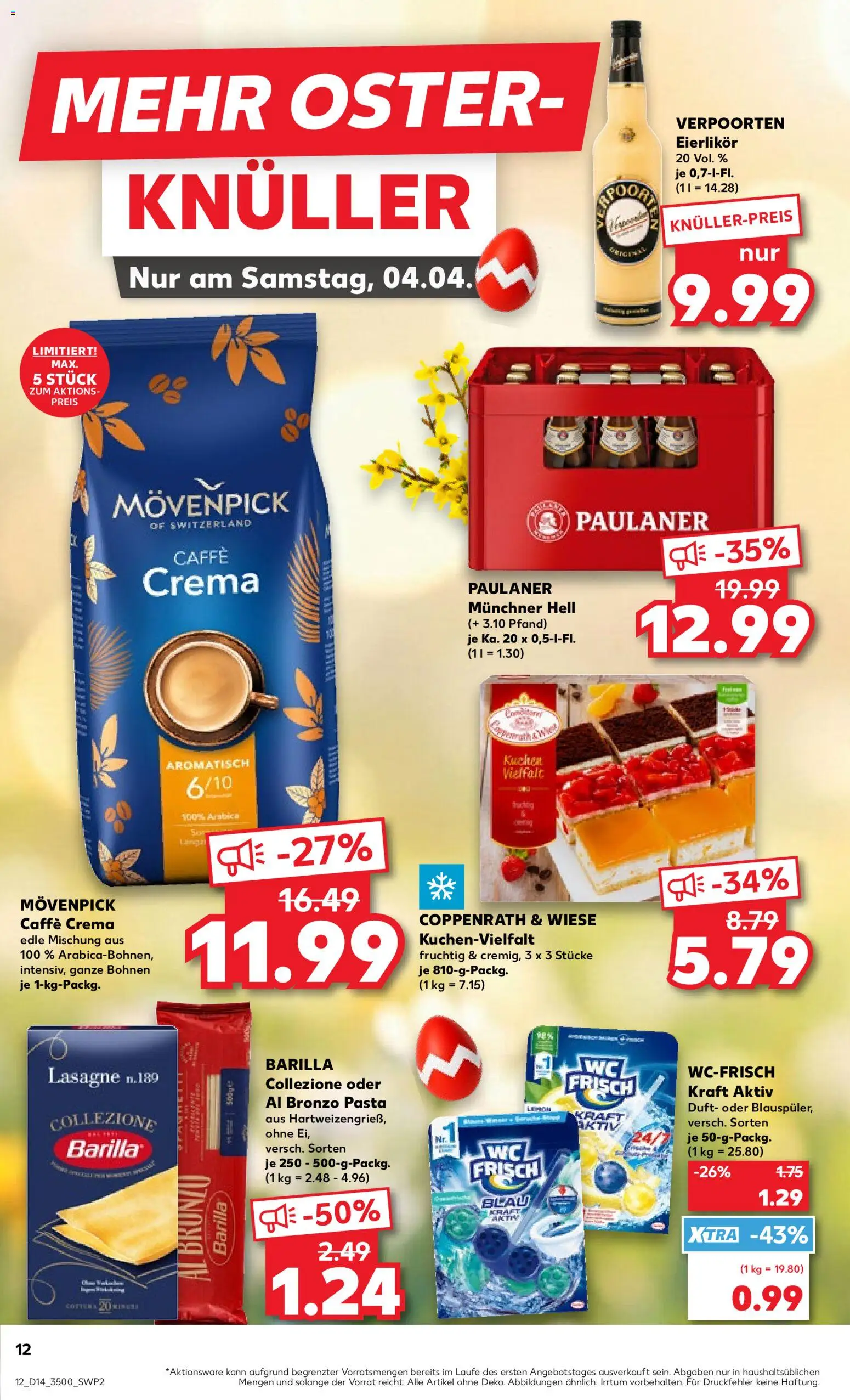 Kaufland Prospekt Rostock	 – gültig ab 02.04.2026 | Seite: 12 | Produkte: Barilla, Pasta, Kuchen, Paulaner