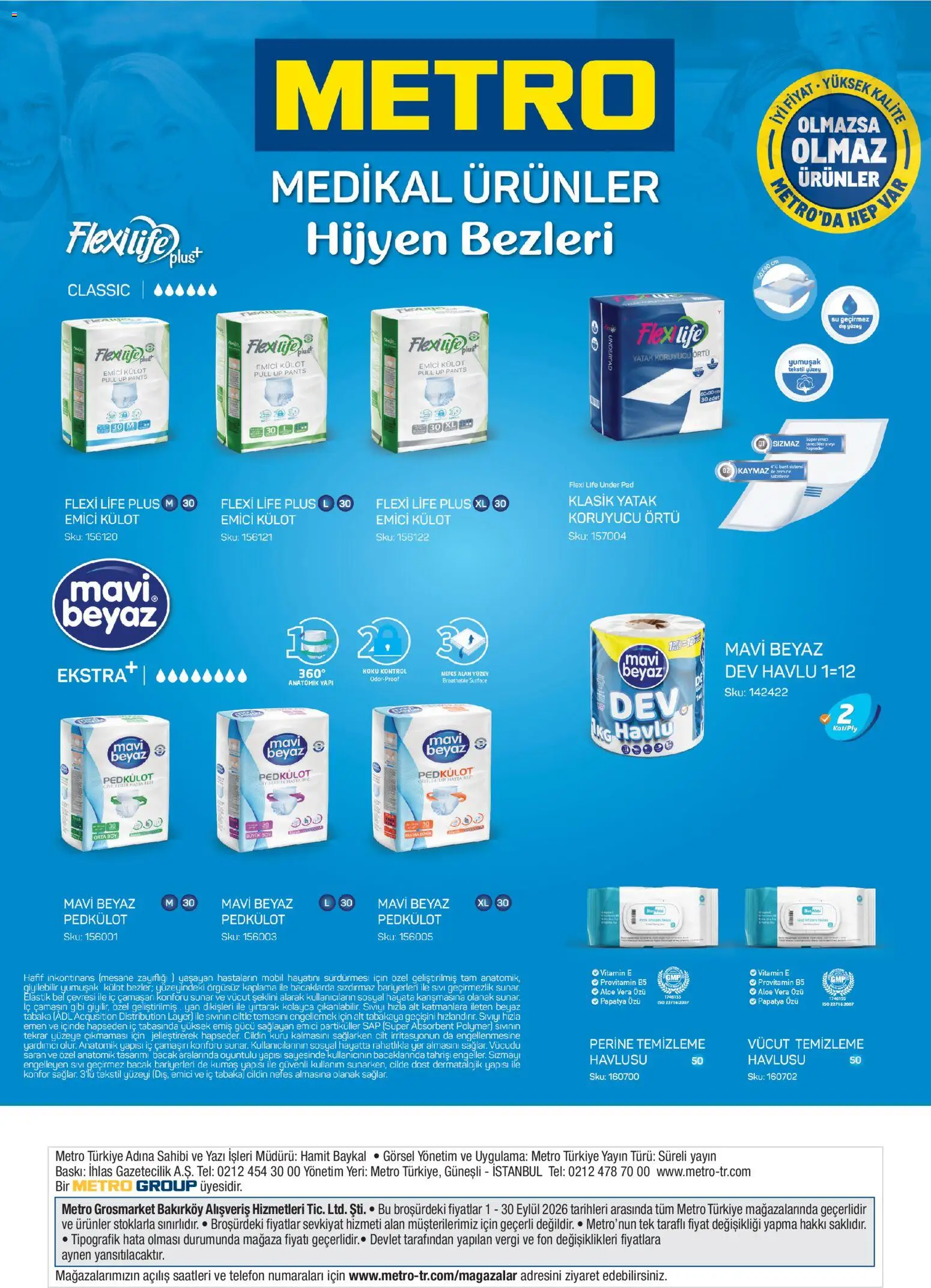Metro - Temizlik | Kişisel bakım - 01 Eylül 2026 tarihinden itibaren geçerlidir | Sayfa: 45 | Ürünler: Koku, Iç çamaşırı, Külot, Telefon