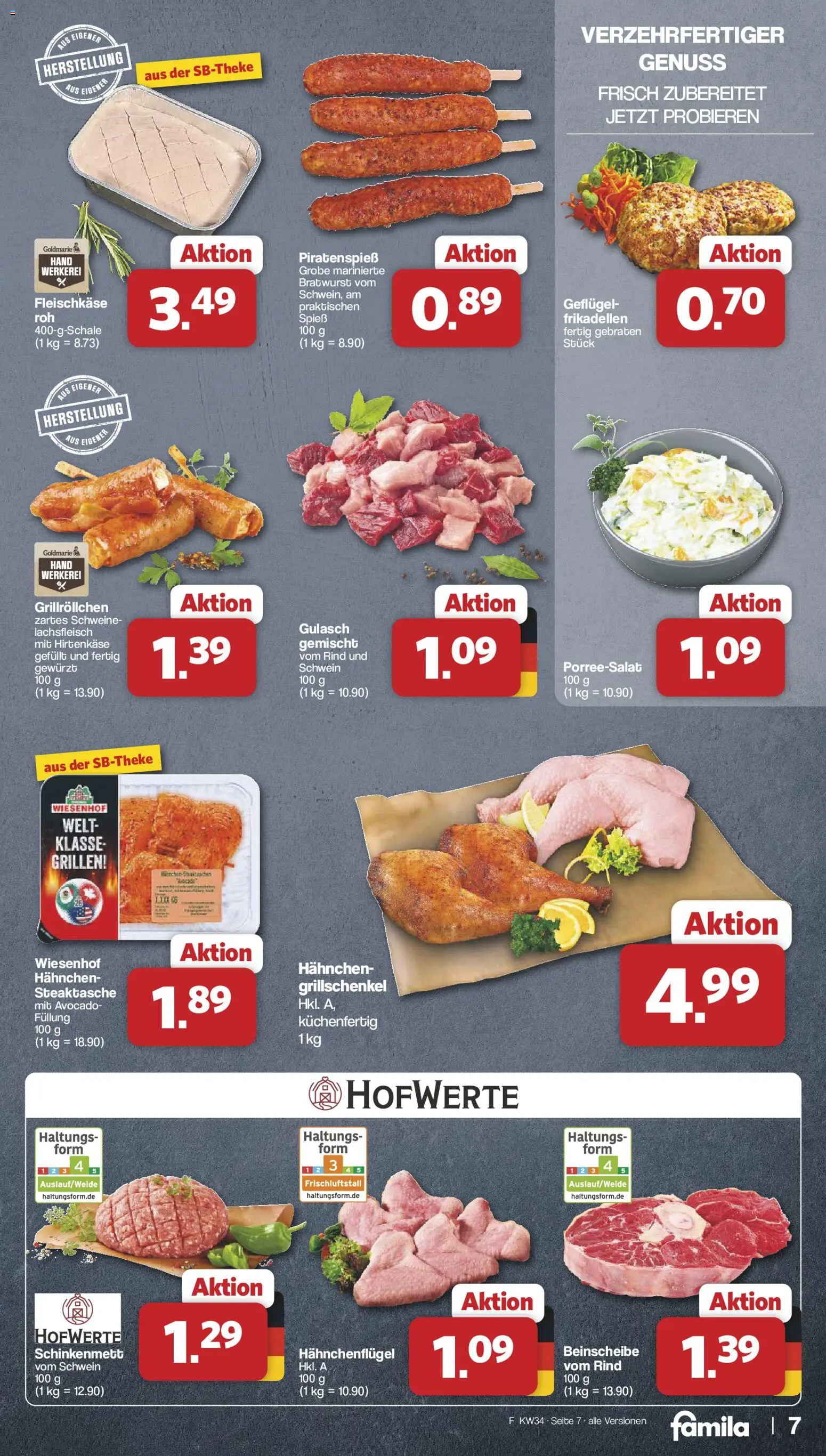 Famila Nordwest Prospekt – gültig ab 17.08.2026 | Seite: 7 | Produkte: Spiel, Hahnchen, Bratwurst, Gulasch