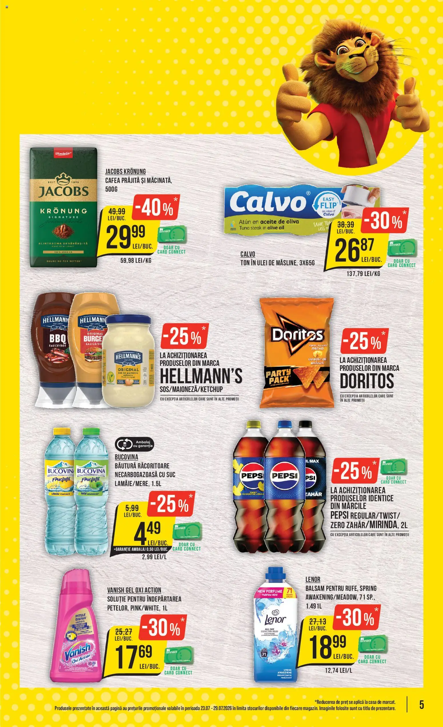 Noul catalog Mega Image – valabil de la 23.07.2026 | Pagină: 5 | Produse: Bautura racoritoare, Balsam, Ulei, Suc