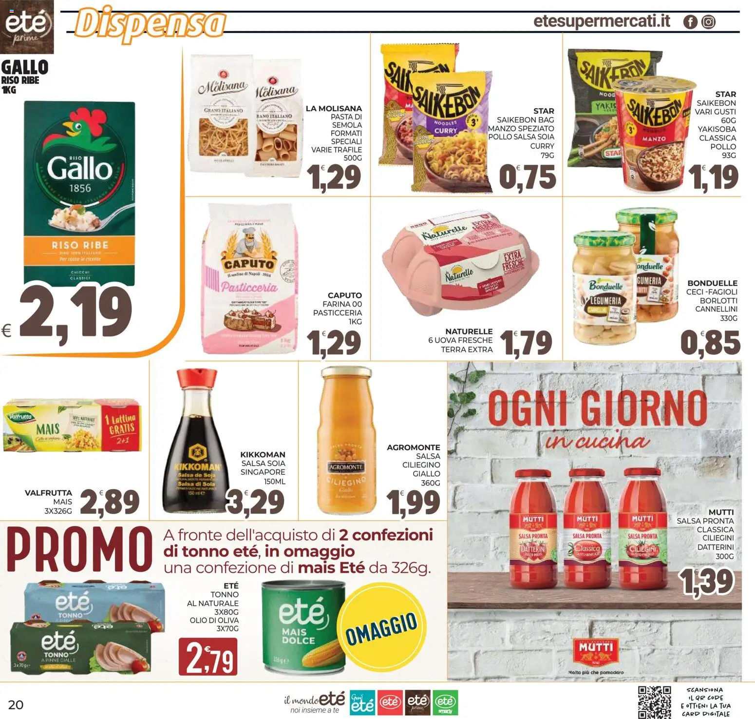 Volantino Eté del 12.06.2026 | Pagina: 20 | Prodotti: Uova, Manzo, Fagioli, Mutti salsa