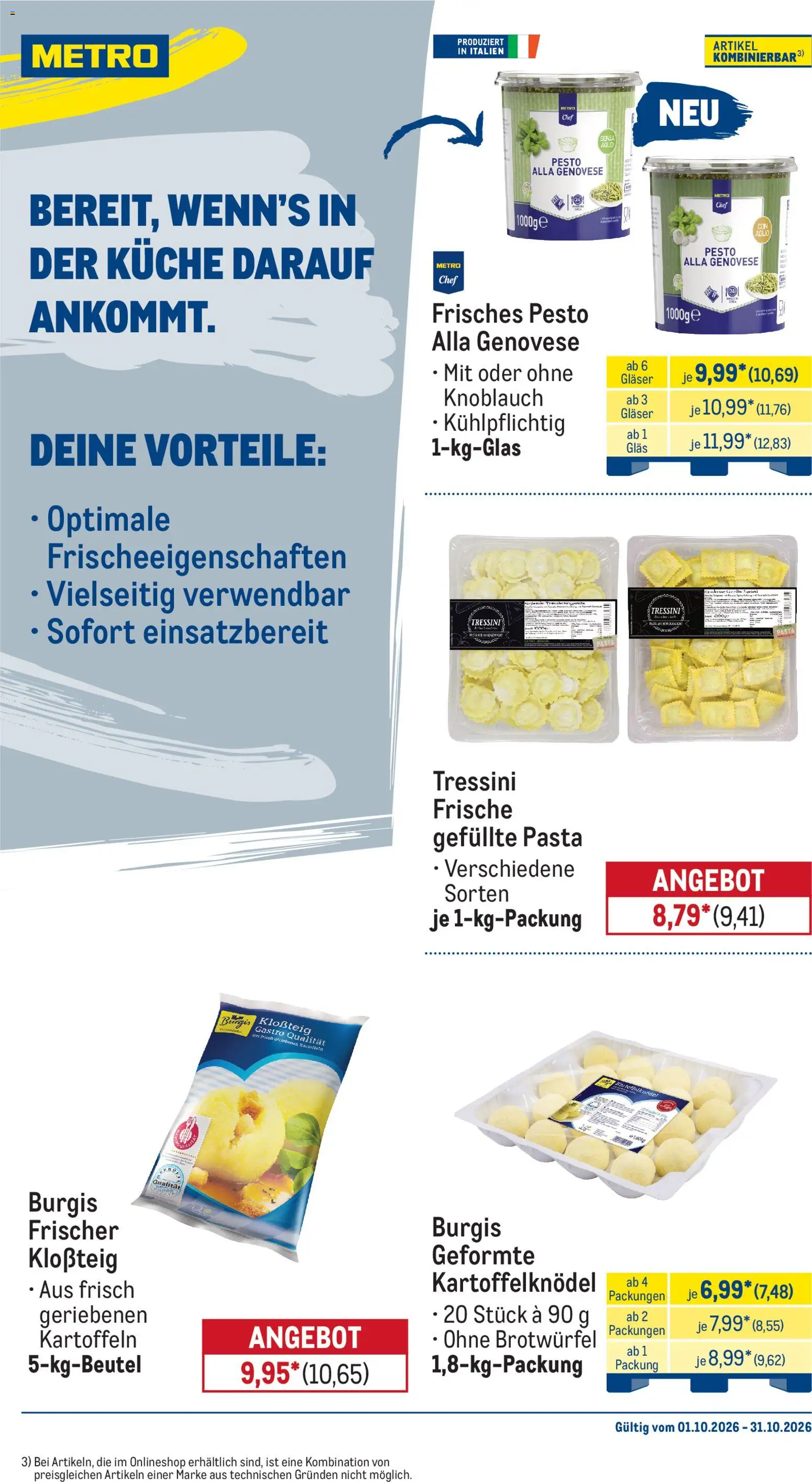 Metro Monats-Menü – gültig ab 01.10.2026 | Seite: 20 | Produkte: Küche, Kartoffeln, Knoblauch, Pasta
