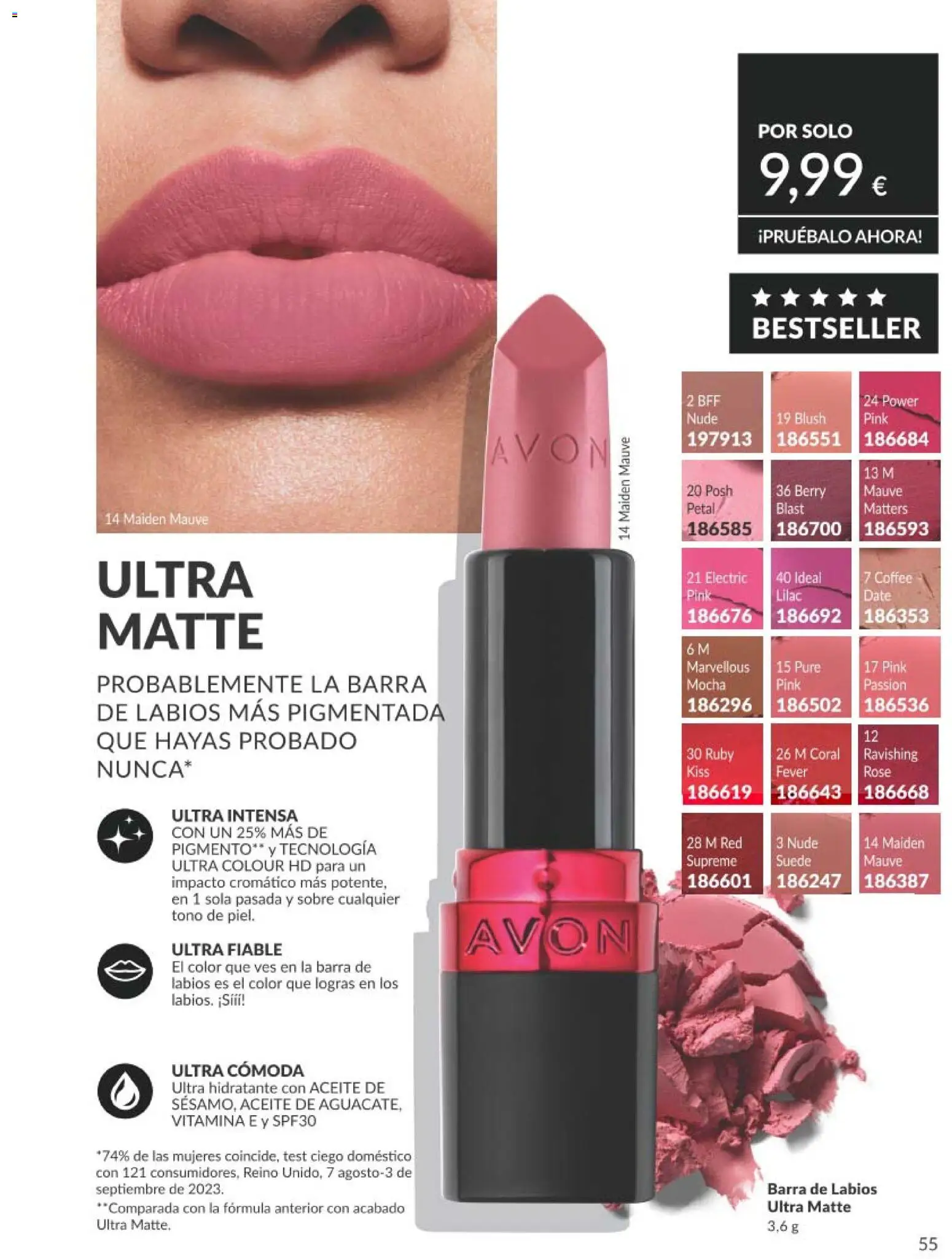 Catálogo AVON campaña 8 │ válido desde el 01/08/2026 | Página: 55 | Productos: Puré, Aceite, Cómoda, Barra de labios