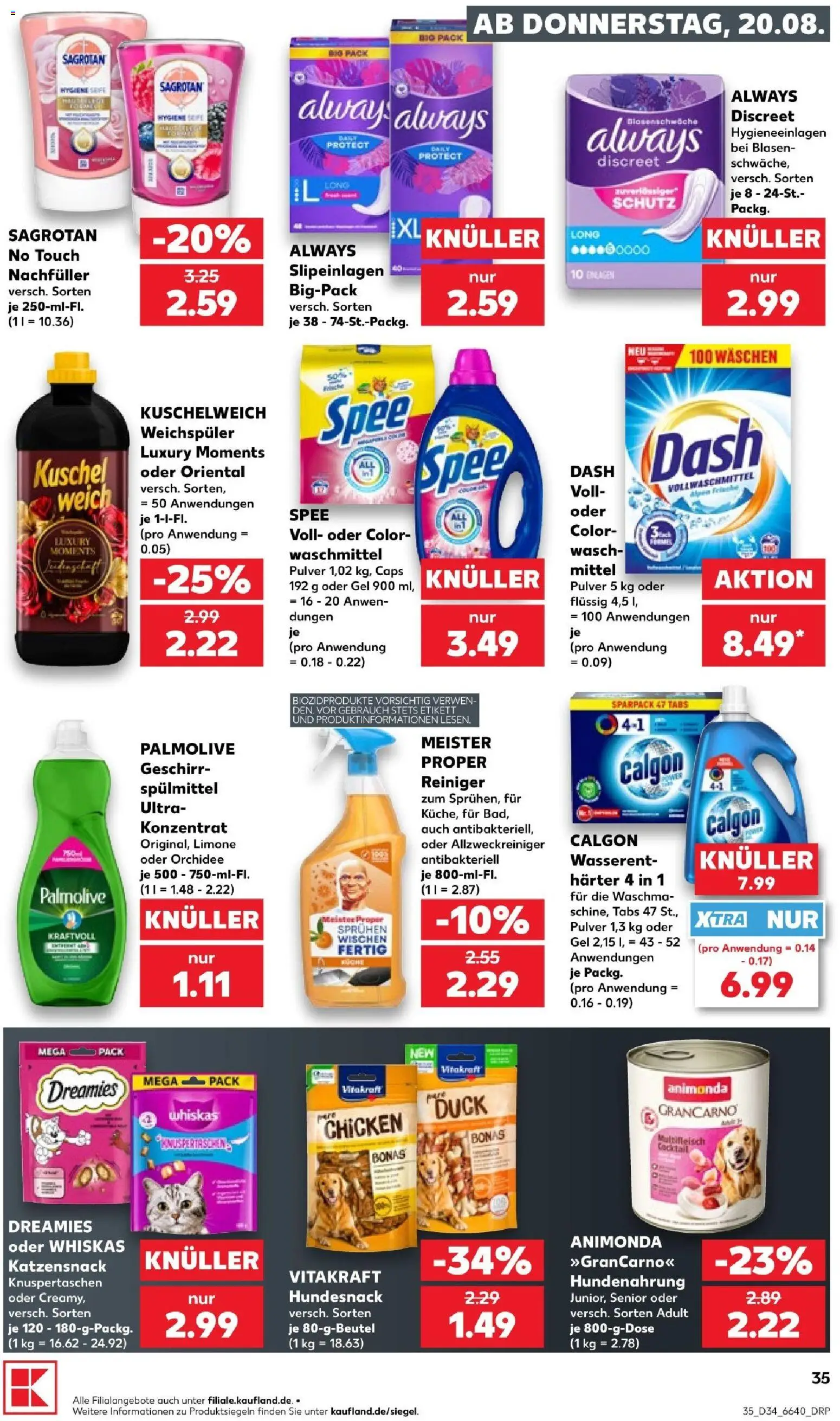 Kaufland Prospekt Stuttgart – gültig ab 20.08.2026 | Seite: 37 | Produkte: Orchidee, Spee, Weichspüler, Whiskas