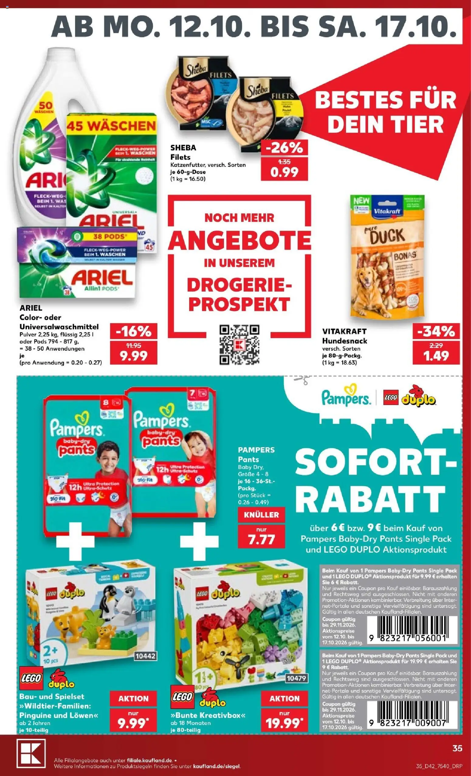 Kaufland Prospekt – gültig ab 12.10.2026 | Seite: 41 | Produkte: Sheba, Ariel, Pampers