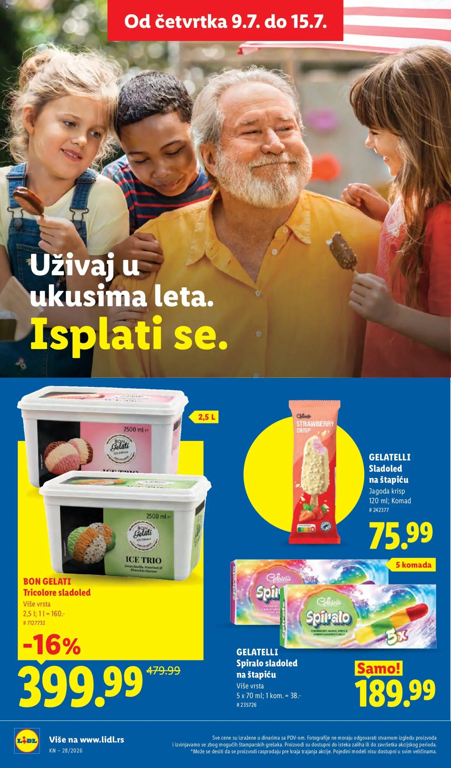 Lidl katalog - važi od 09.07.2026 | Strana: 44 | Proizvode: Sladoled, Jagoda