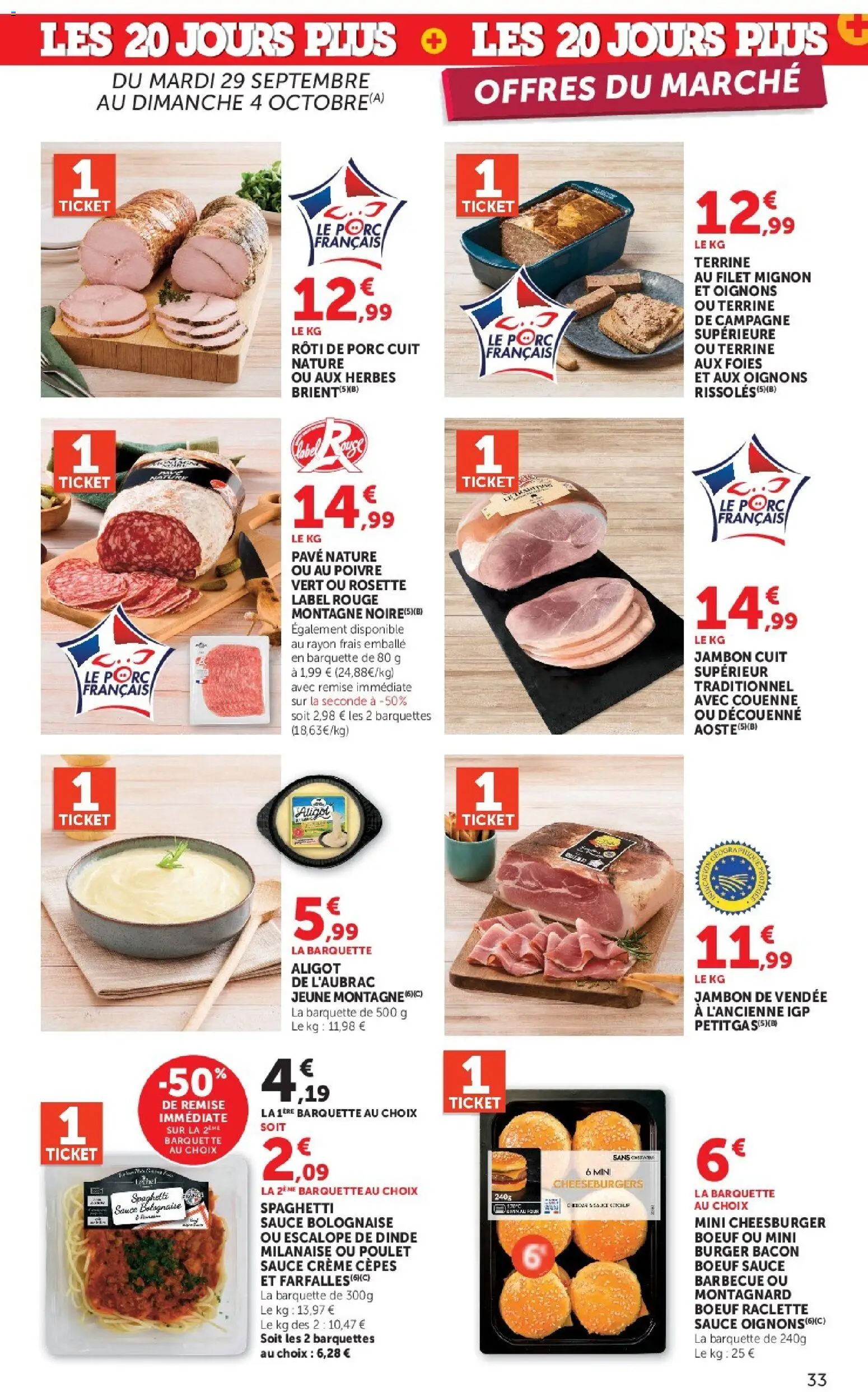 {H1} | Page: 33 | Produits: Poivre, Rosette, Jambon, Burger