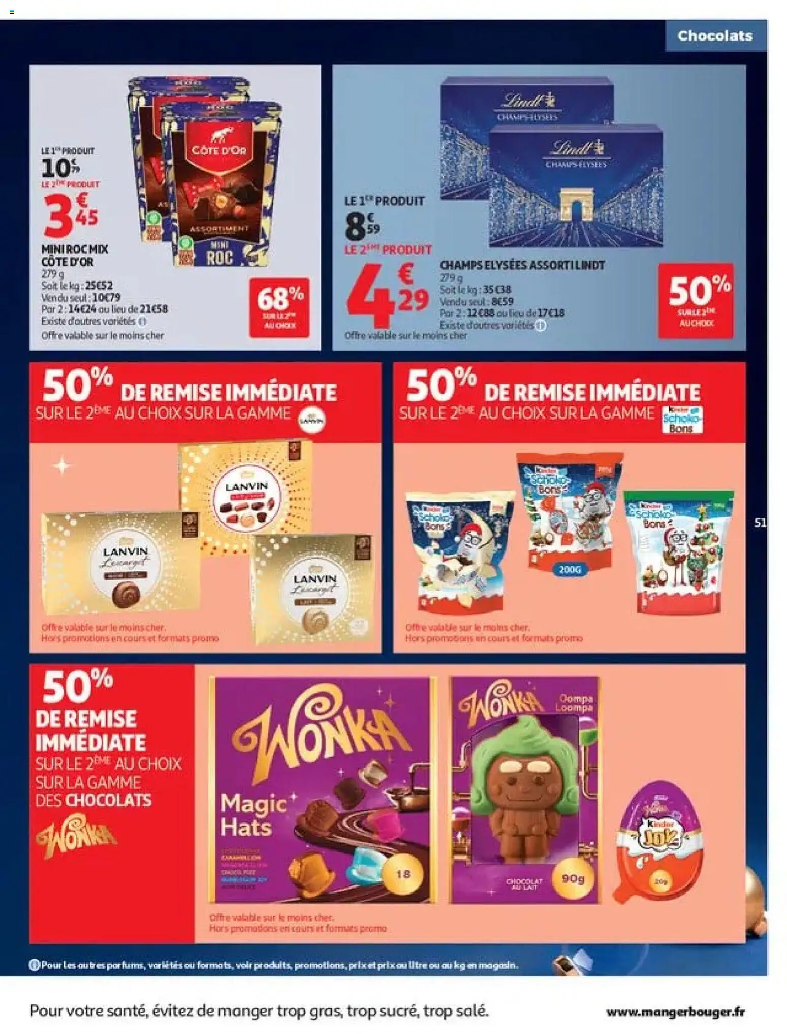 {H1} | Page: 51 | Produits: Kinder Schoko-bons, Kinder Joy, Lait, Lindt