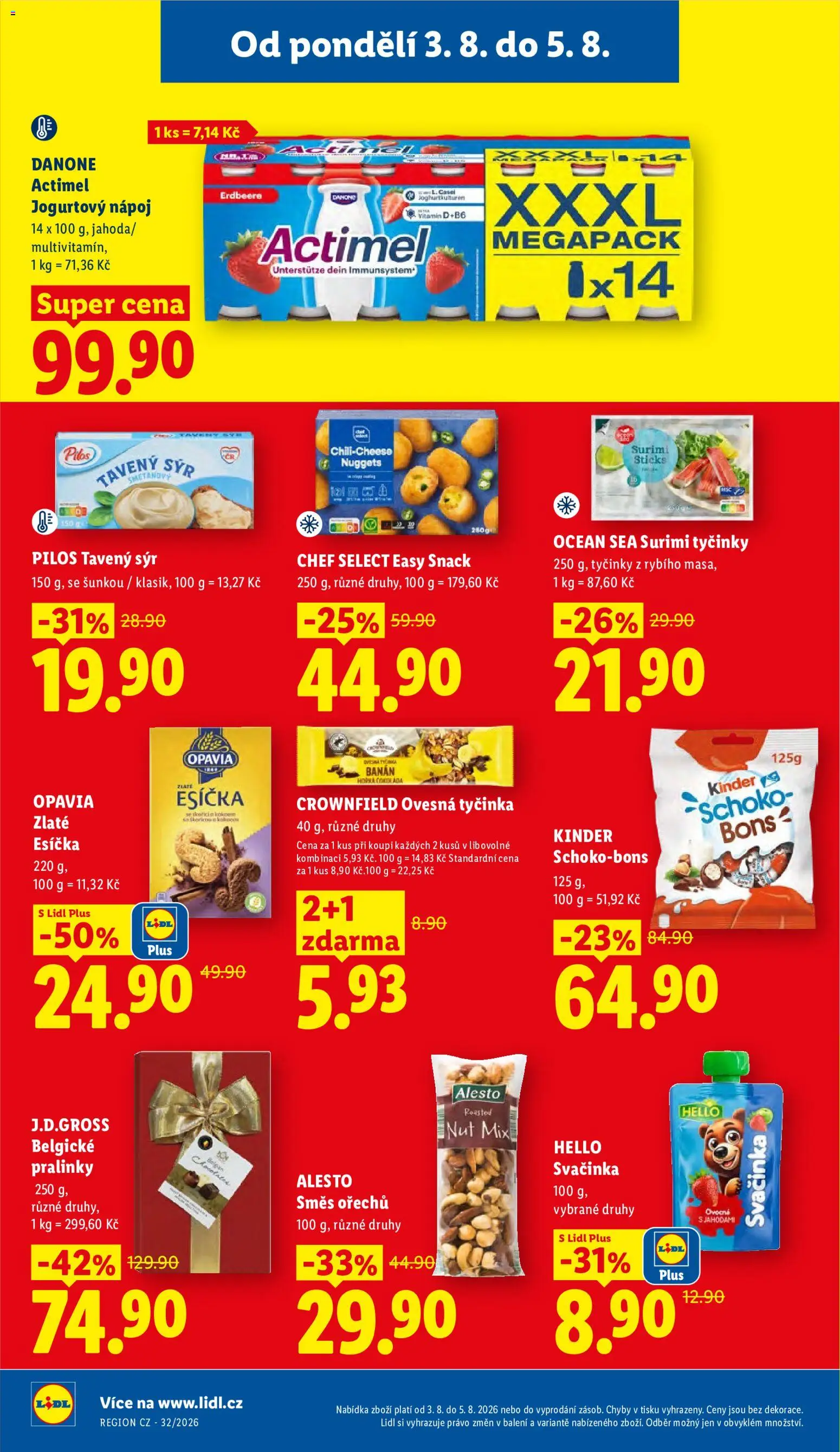 Lidl leták od 03.08.2026 | Strana: 30 | Produkty: Sýr, Banán, Směs ořechů, Surimi