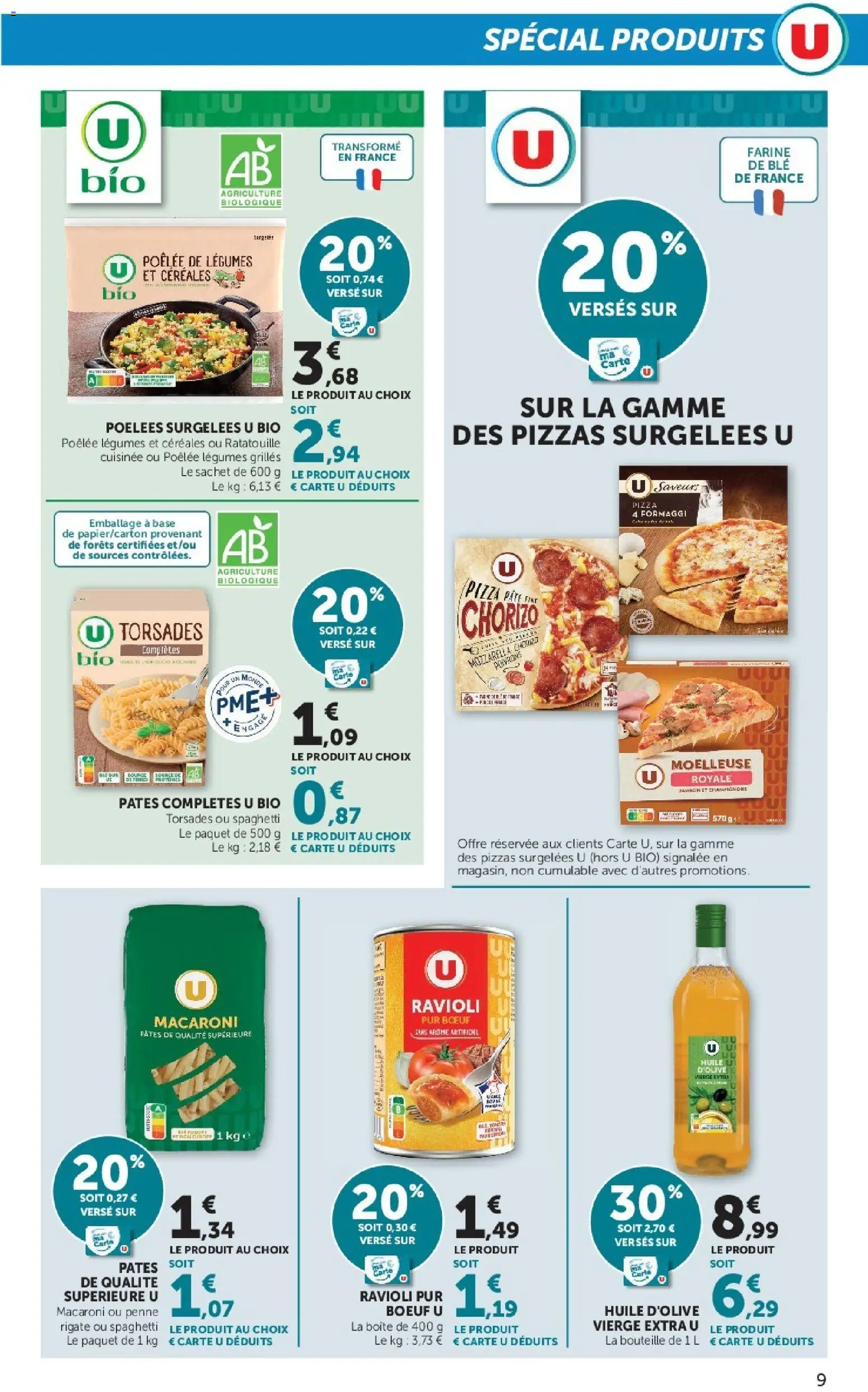 {H1} | Page: 9 | Produits: Chorizo, Farine de ble, Huile, Céréales