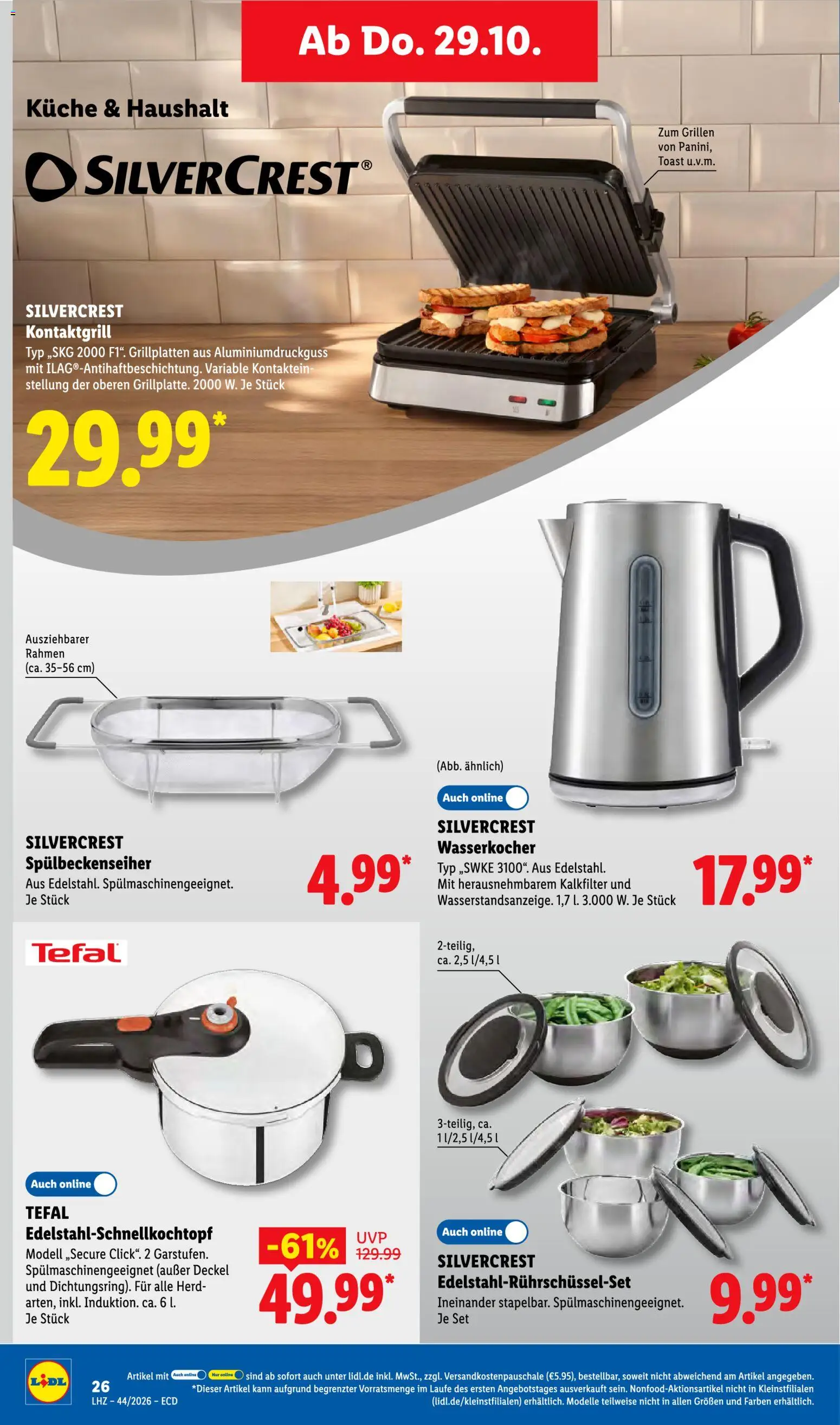 Lidl Německo leták od 26.10.2026 | Strana: 46 | Produkty: Tefal