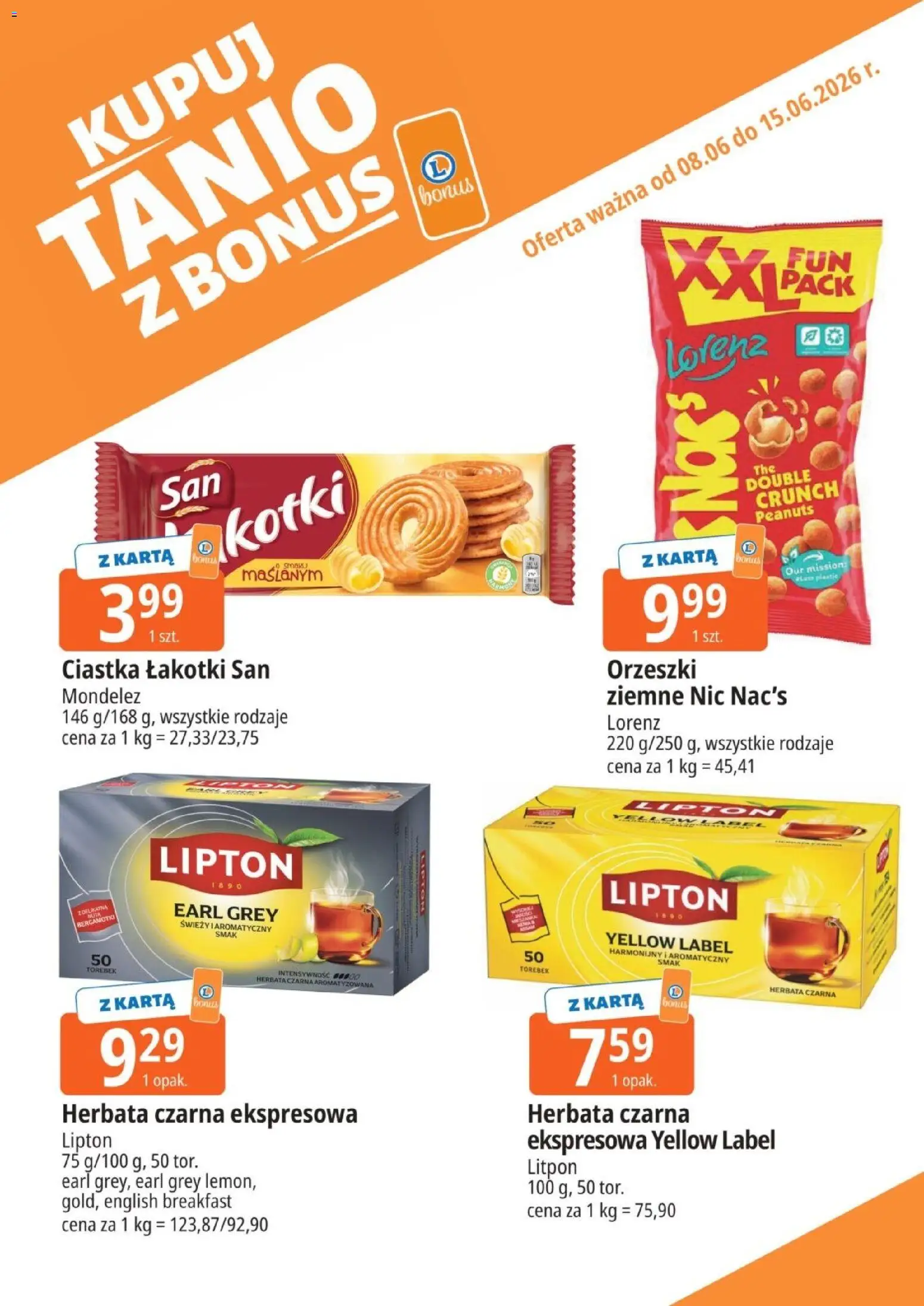 E.Leclerc gazetka - Kupony dodatkowe od 08.06.2026 | Strona: 9 | Produkty: Karta, Herbata, Ciastka