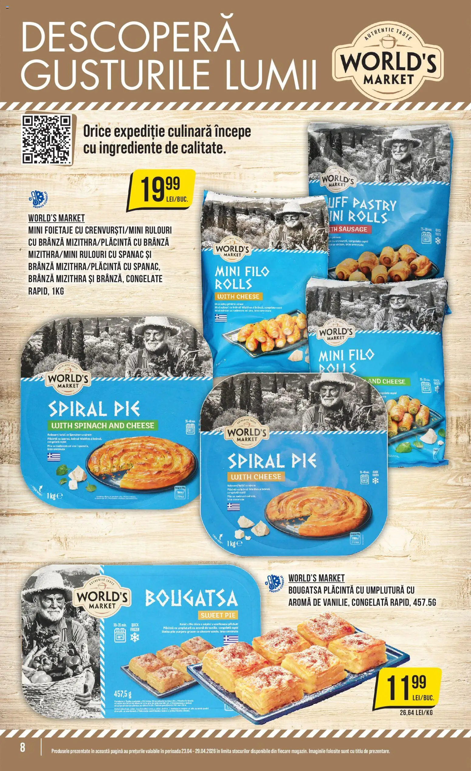 Noul catalog Mega Image – valabil de la 23.04.2026 | Pagină: 8 | Produse: Plăcintă, Brânză