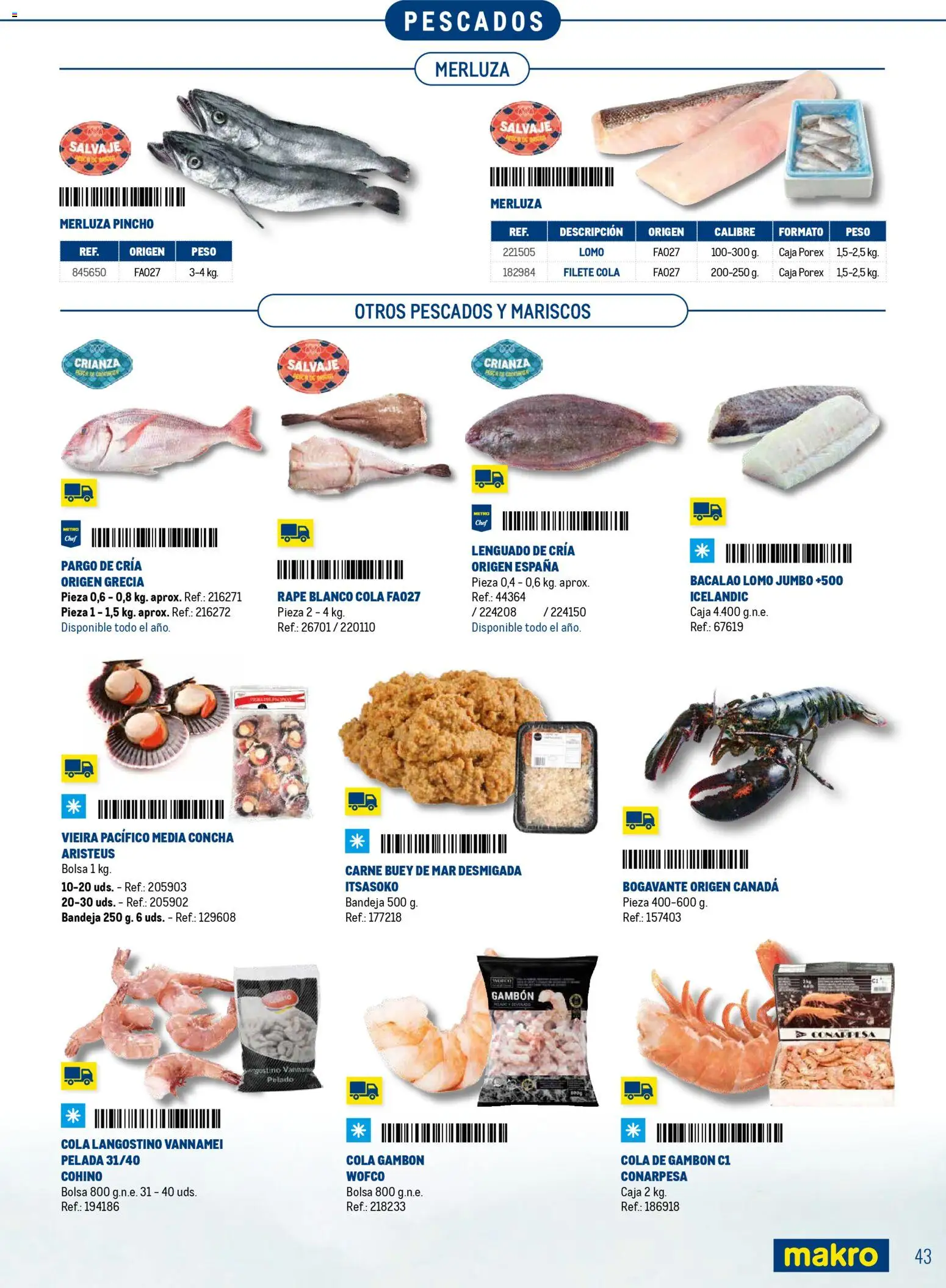 Makro Especial Catering │ válido desde el 16/03/2026 | Página: 43 | Productos: Bolsa, Peso, Filete, Bandeja