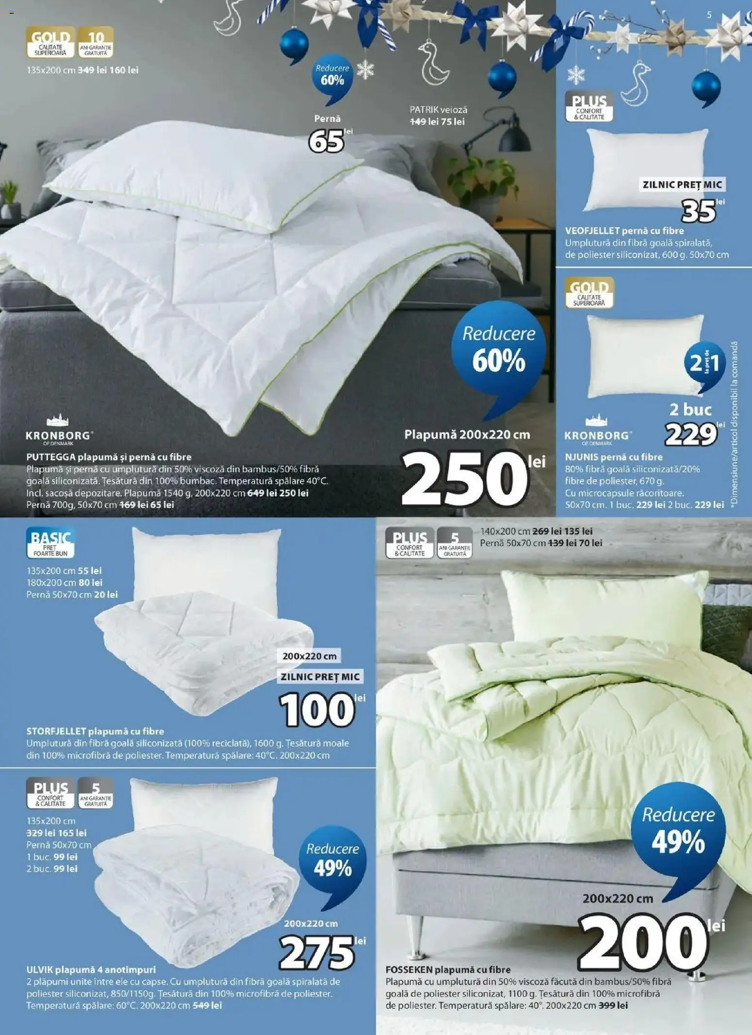 JYSK Catalog actual - Oferta 26.10.2026 - 24.11.2026 | Pagină: 5 | Produse: Pernă, Plapumă, Veioză, Plus