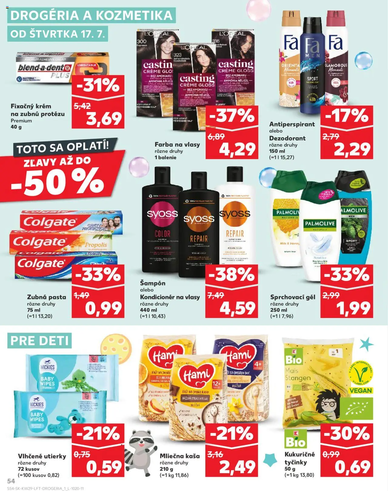 Nové Kaufland akcie – leták je platný od 17.07.2025 | Strana: 54 | Produkty: Šampón, Farba na vlasy, Dezodorant, Krém
