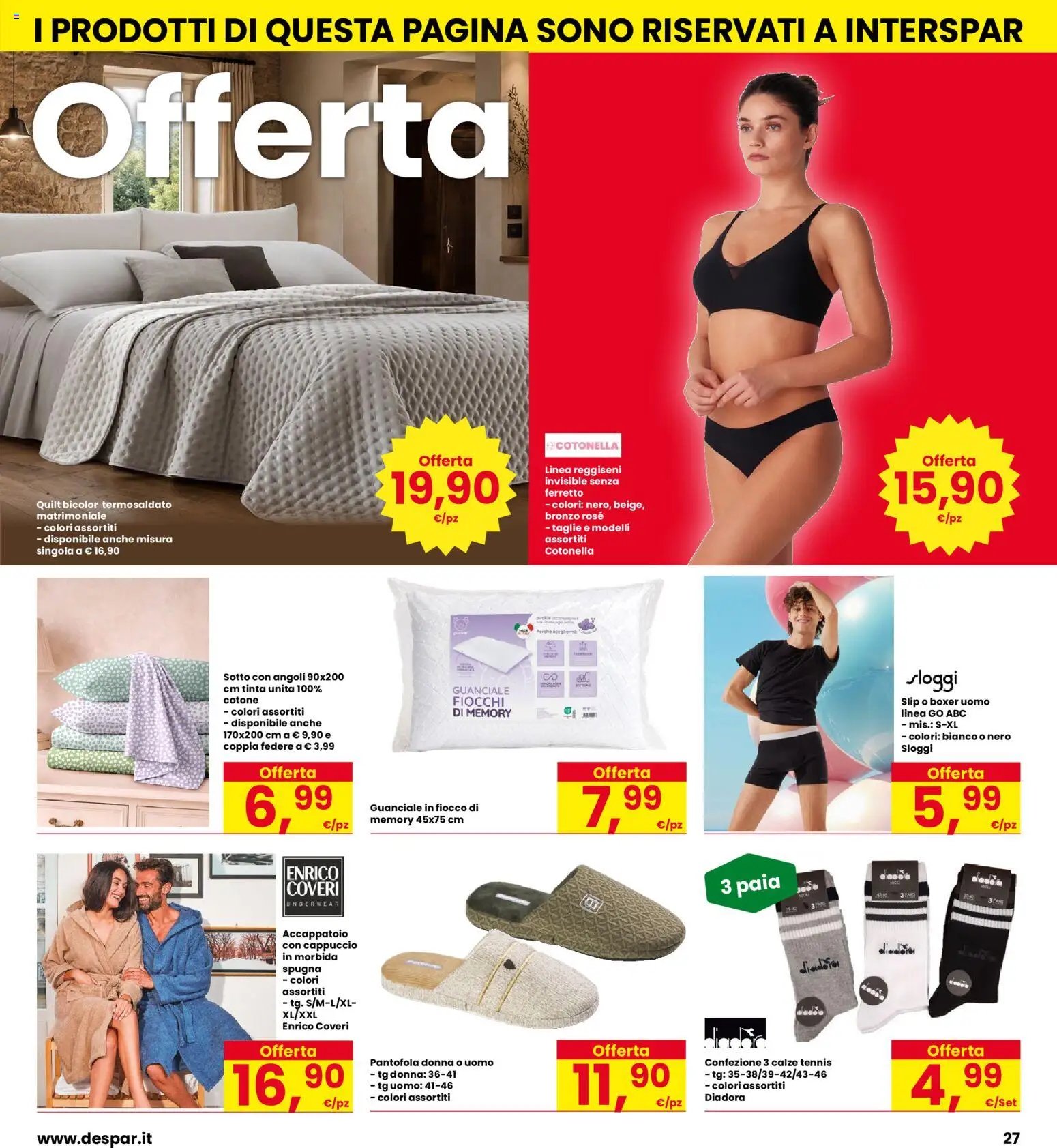 Volantino Eurospar del 27/08/2026 | Pagina: 27 | Prodotti: Fiocchi, Accappatoio, Boxer, Guanciale