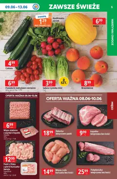 Pogląd oferty "E.Leclerc gazetka" - ważna od 08.06.2026 | Strona: 5 | Produkty: Karta, Mięso mielone, Brzoskwinie, Owoce