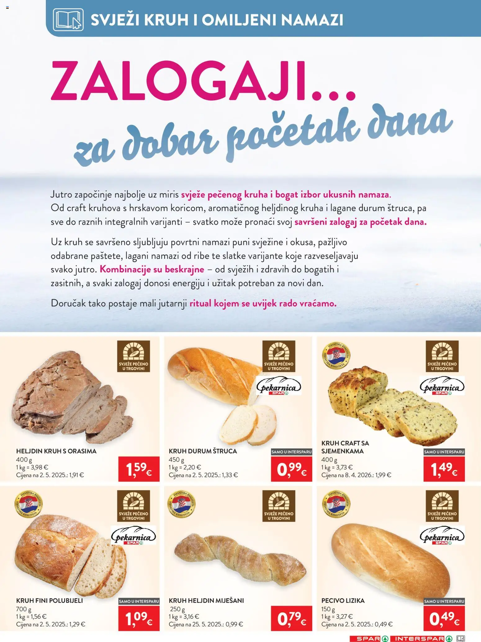Spar katalog | vrijedi od 08.07.2026 | Stranica: 14 | Proizvodi: Miris, Kruh, Pecivo