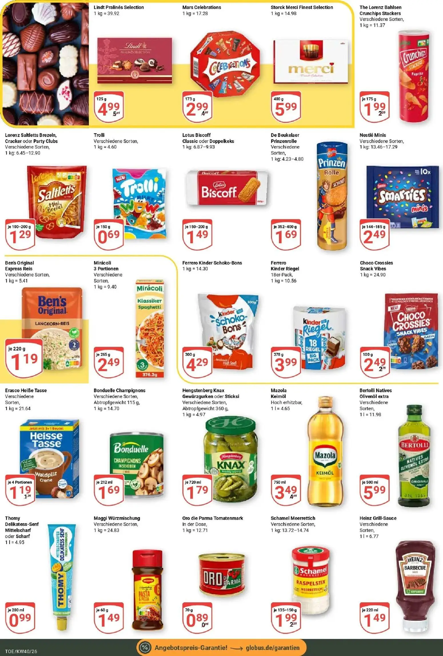 Globus Prospekt Tönisvorst (ab 28.09.2026) » Angebote online | Seite: 16 | Produkte: Creme, Pasta, Reis, Lindt
