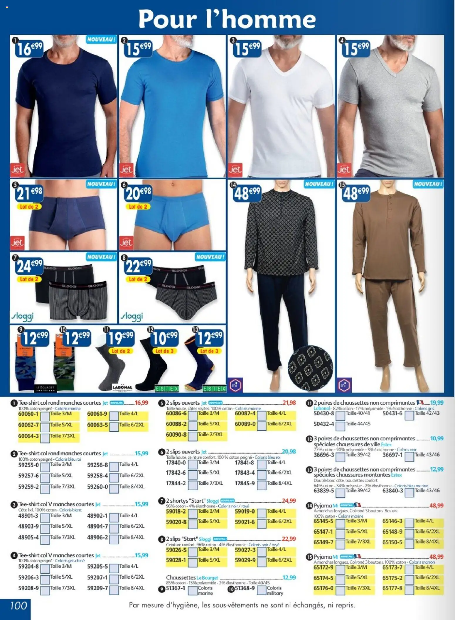 {H1} | Page: 100 | Produits: Peigne, Chaussures, Chaussettes, Slips