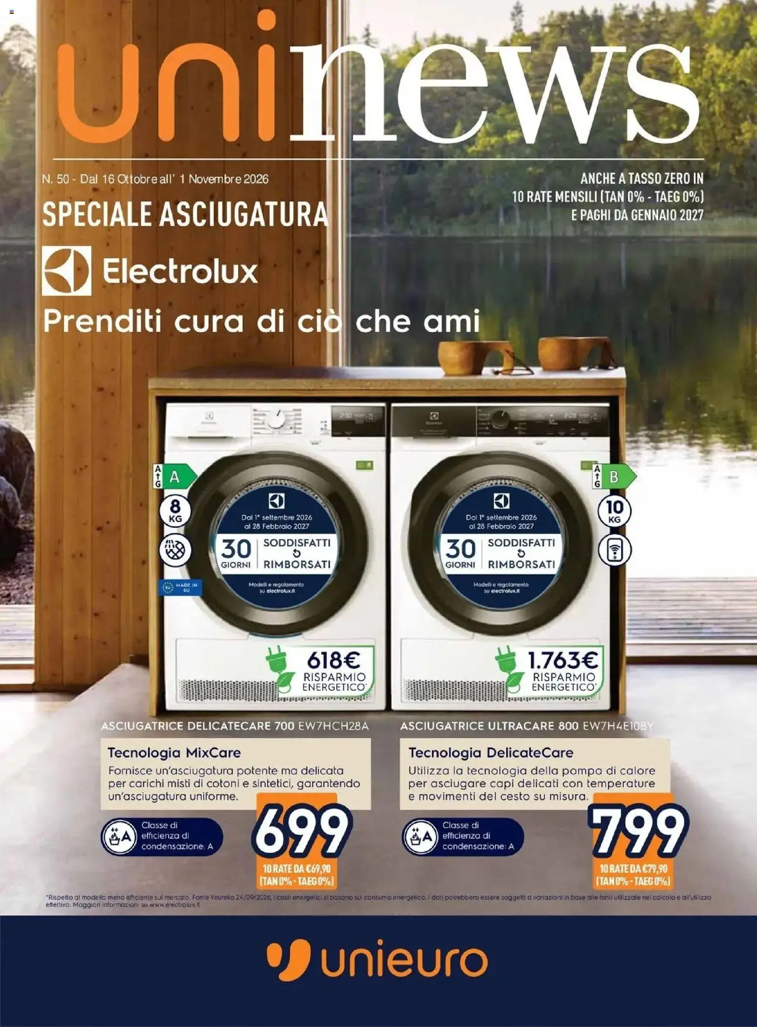 Nuovo Unieuro volantino Speciale Asciugatura da Unieuro! dal 16/10/2026 > offerte anteprima 🛍️ | Pagina: 1 | Prodotti: Asciugatrice
