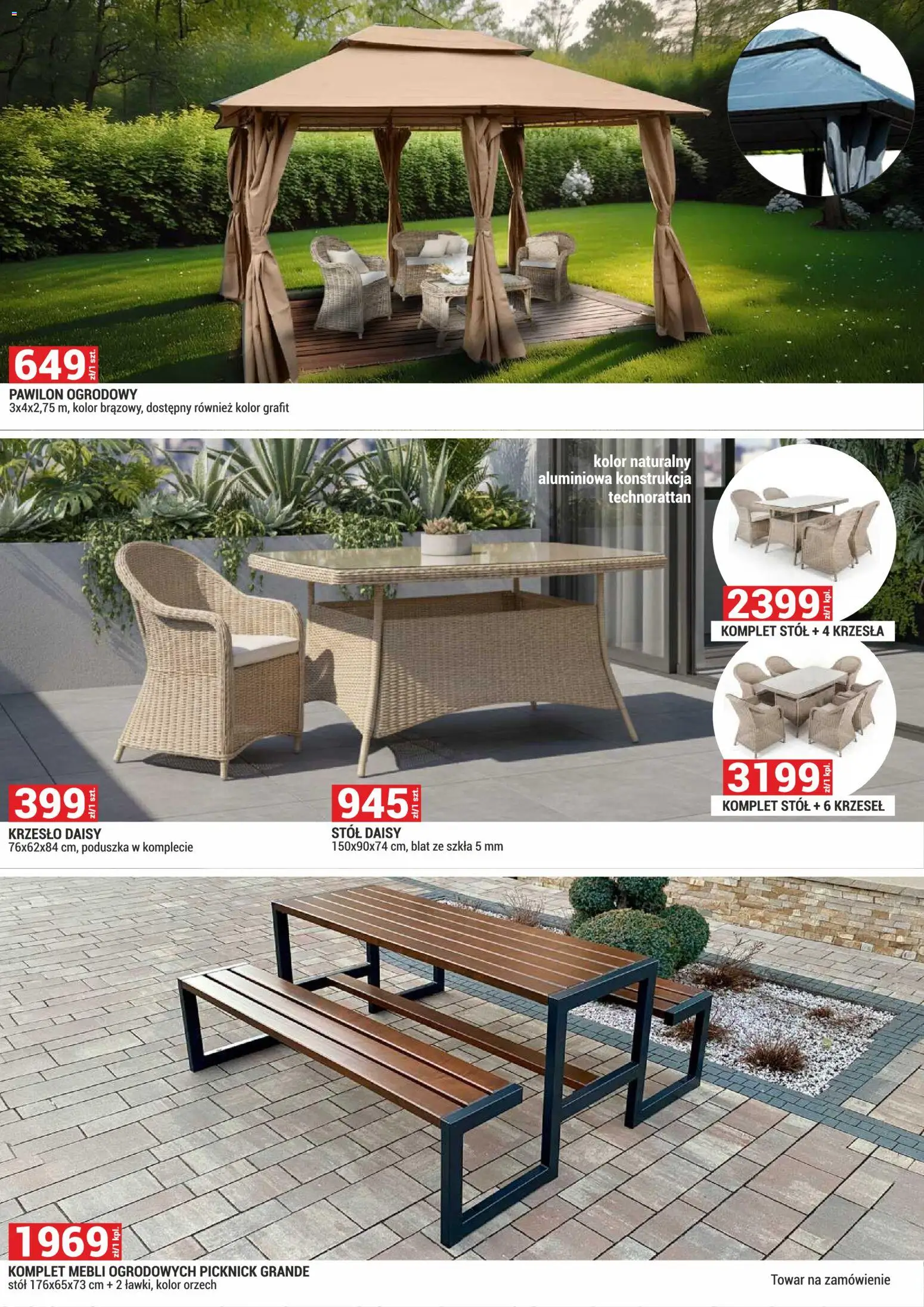 Merkury Market gazetka - Ogród od 01.06.2026 | Strona: 14 | Produkty: Pawilon ogrodowy, Poduszka, Stół, Krzesło