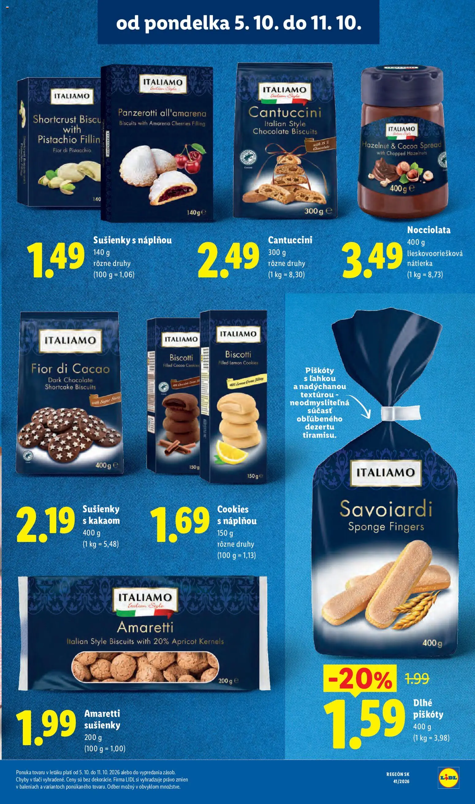 Nové Lidl akcie – leták je platný od 05.10.2026 | Strana: 27 | Produkty: Piškóty, Sušienky, Nátierka