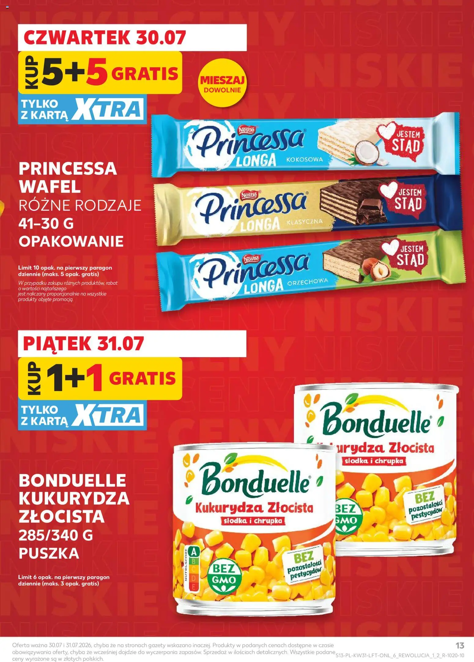 Kaufland gazetka od 30.07.2026 | Strona: 13 | Produkty: Karta, Kukurydza, Orzechowa, Gazety
