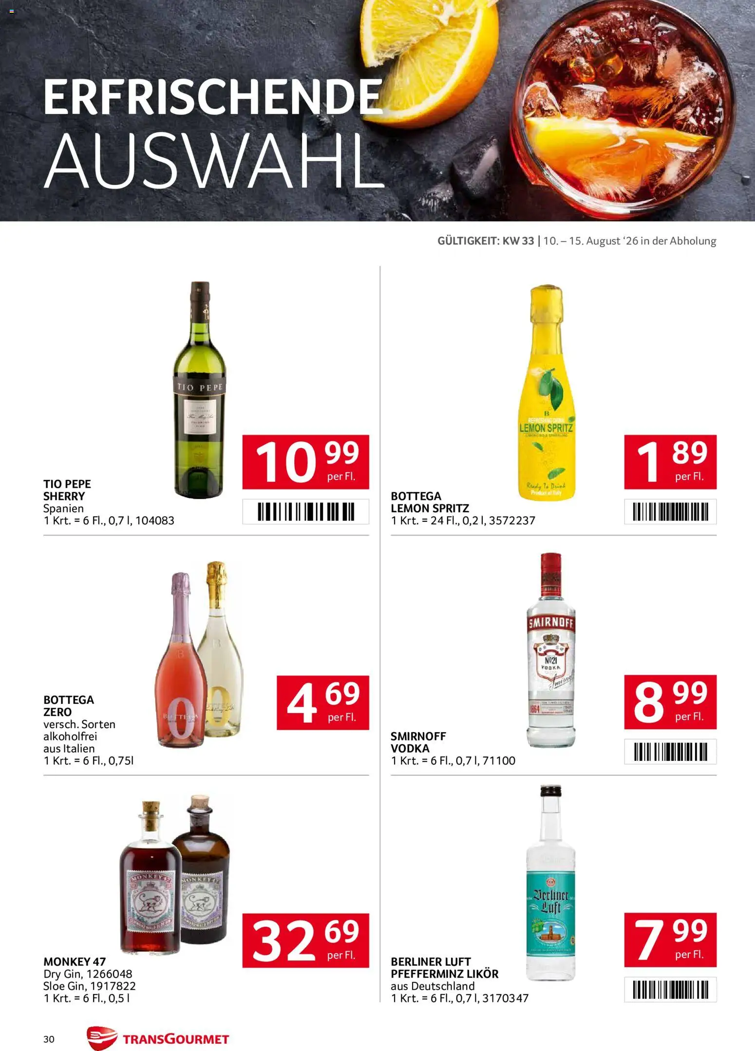 Transgourmet Flugblatt gültig ab 10.08.2026 | Seite: 30