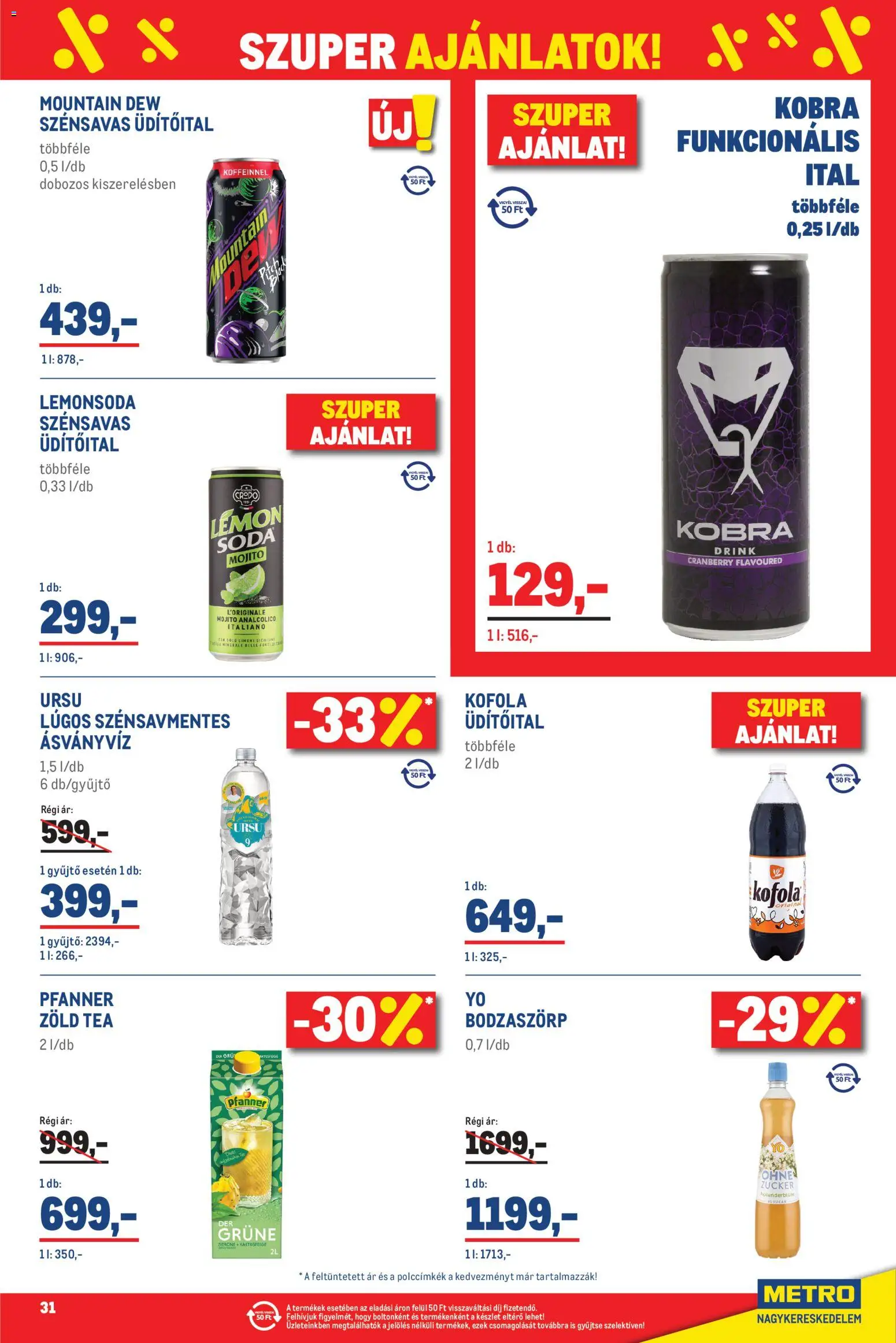 Metro akciós ujság - amely érvényes a következő dátumtól: 01.06.2026 | Oldal: 31 | Termékek: Zöld tea, Ásványvíz, Tea, Só