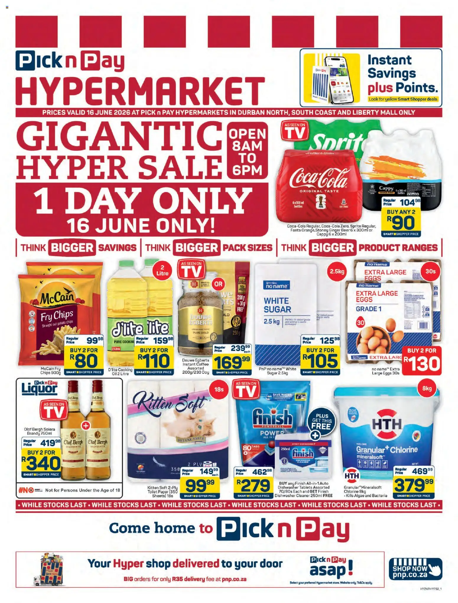 New Pick n Pay catalogue – valid from 16.06.2026 | Page: 1 | Products: Toilet, Beer, Sugar, Toilet paper