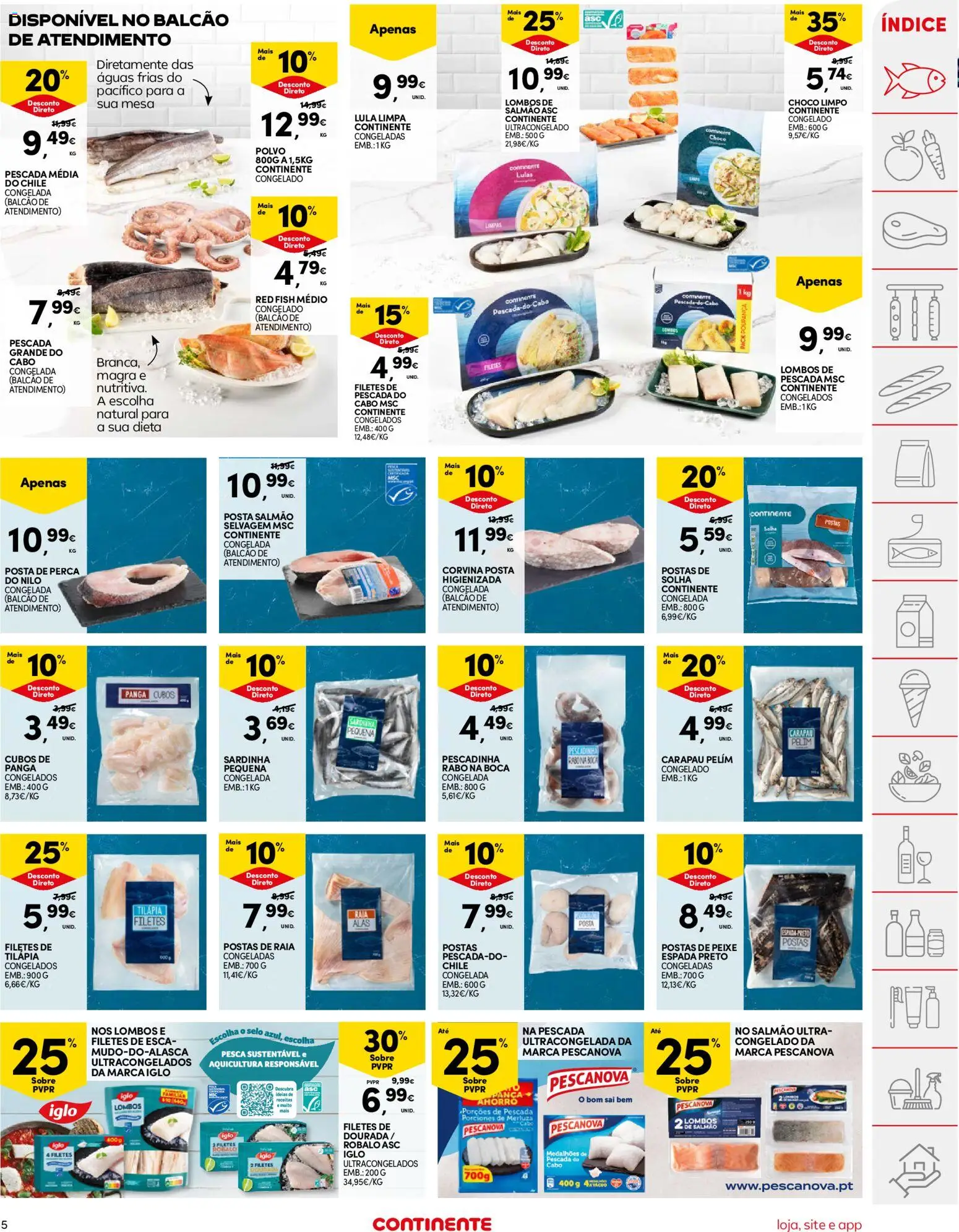 Continente folheto │ válido de 19.05.2026 | Página: 5 | Produtos: Pescada, Lulas, Polvo, Mesa