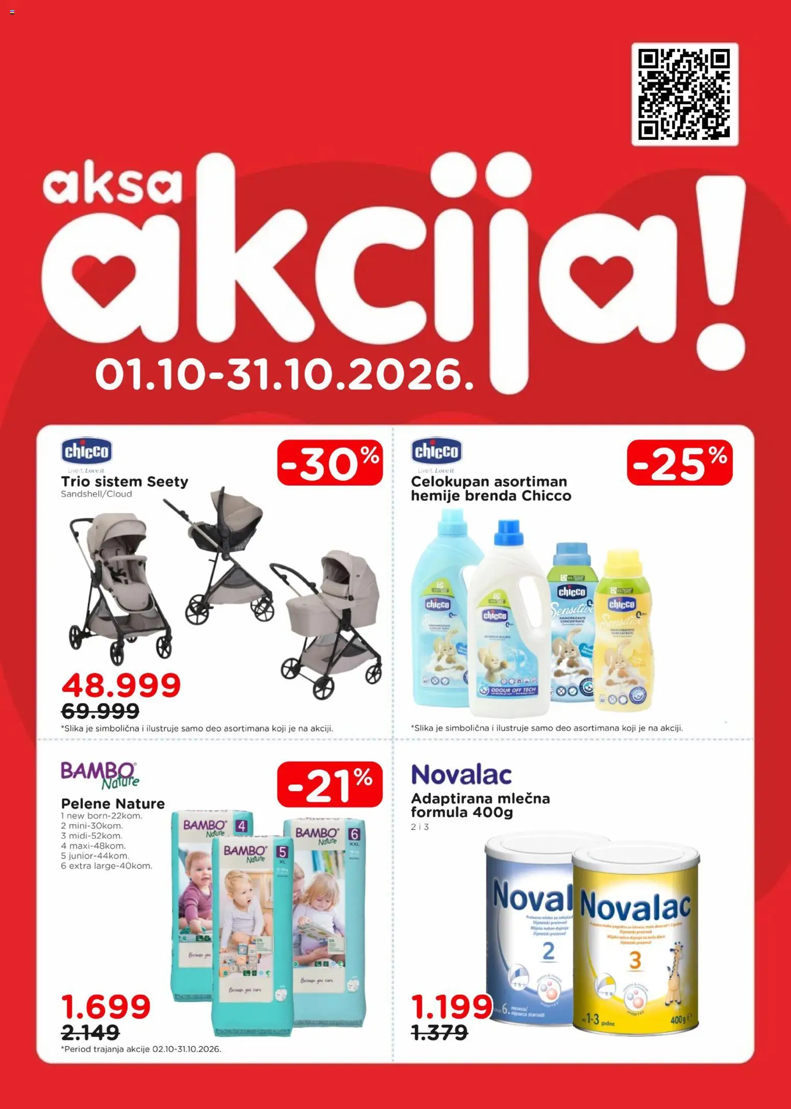 Aksa katalog - važi od 01.10.2026 | Strana: 1 | Proizvode: Mleko, Pelene
