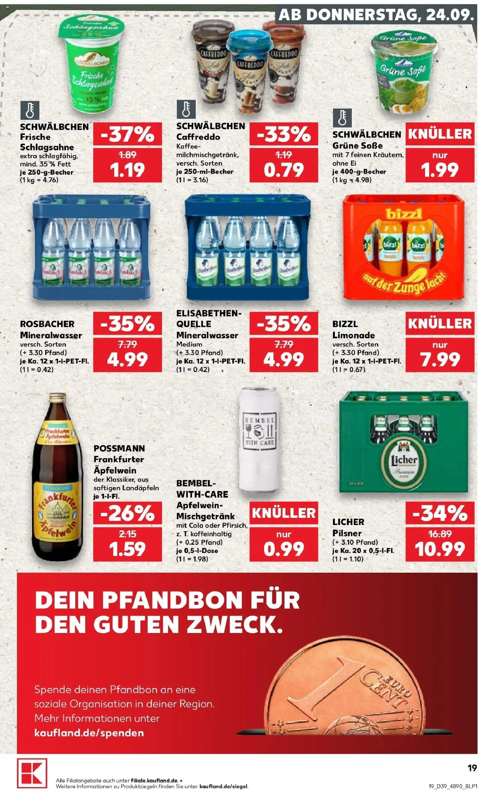 Prospekt Kaufland ab 24.09.2026 » Angebote Online zum Blättern | Seite: 27 | Produkte: Cola, Schlagsahne, Mineralwasser, Soße