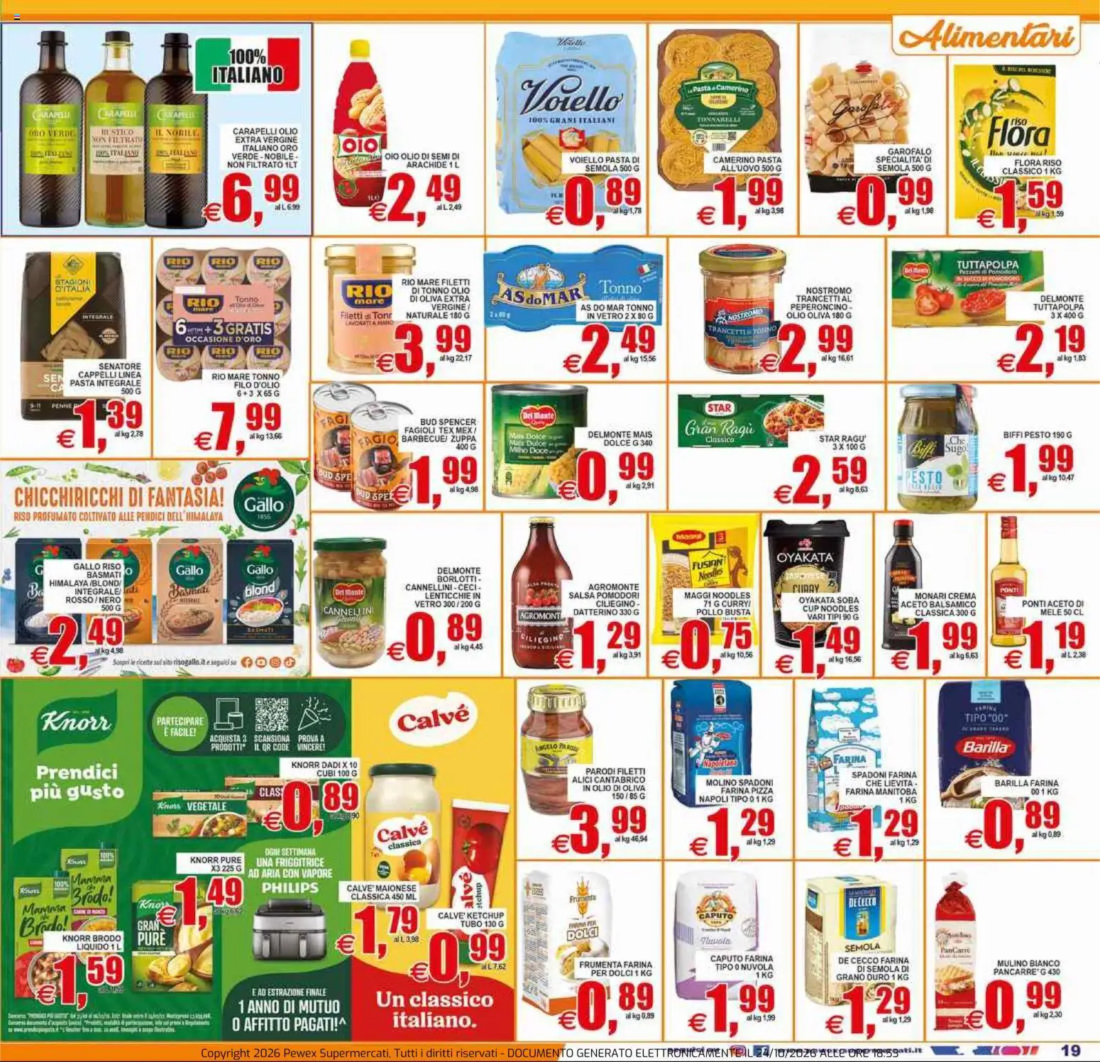 Volantino Pewex del 23/10/2026 | Pagina: 19 | Prodotti: Olio di semi, Pollo, Cannellini, Olio di Oliva