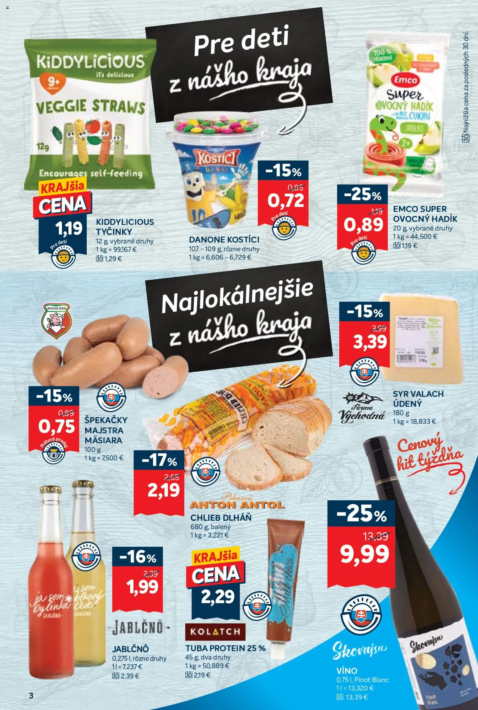 Nové Kraj akcie – leták je platný od 02.07.2026 | Strana: 5 | Produkty: Syr, Chlieb, Víno, Protein