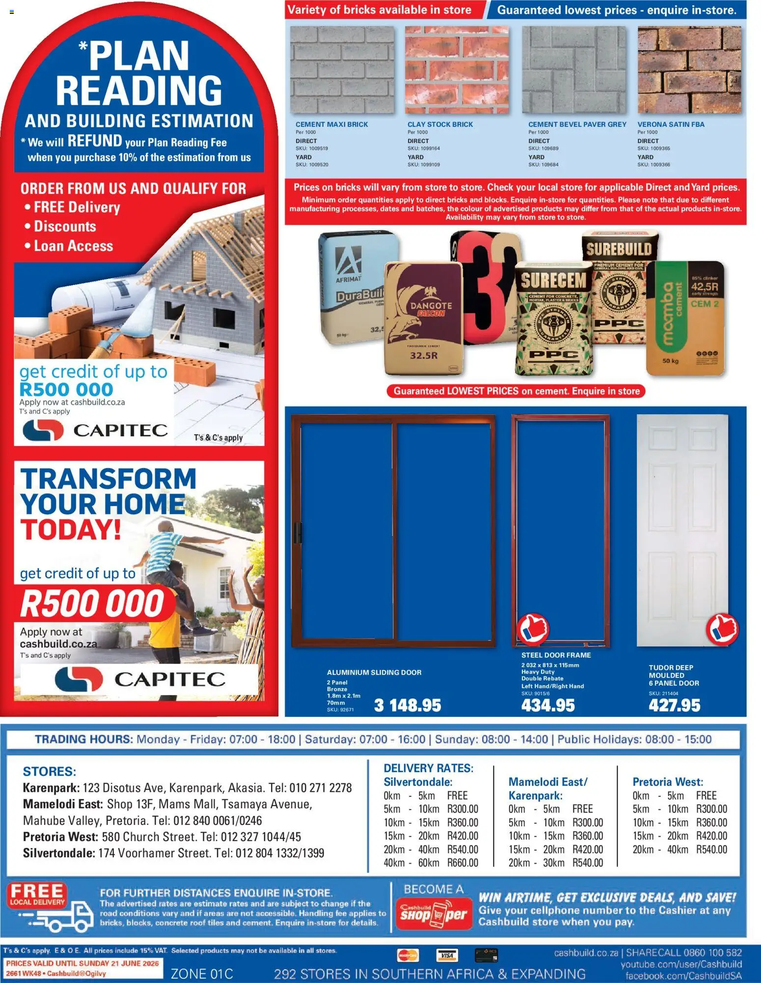 New Cashbuild catalogue – valid from 25.05.2026 | Page: 4 | Products: Dates, Frame, Door frame, Stock