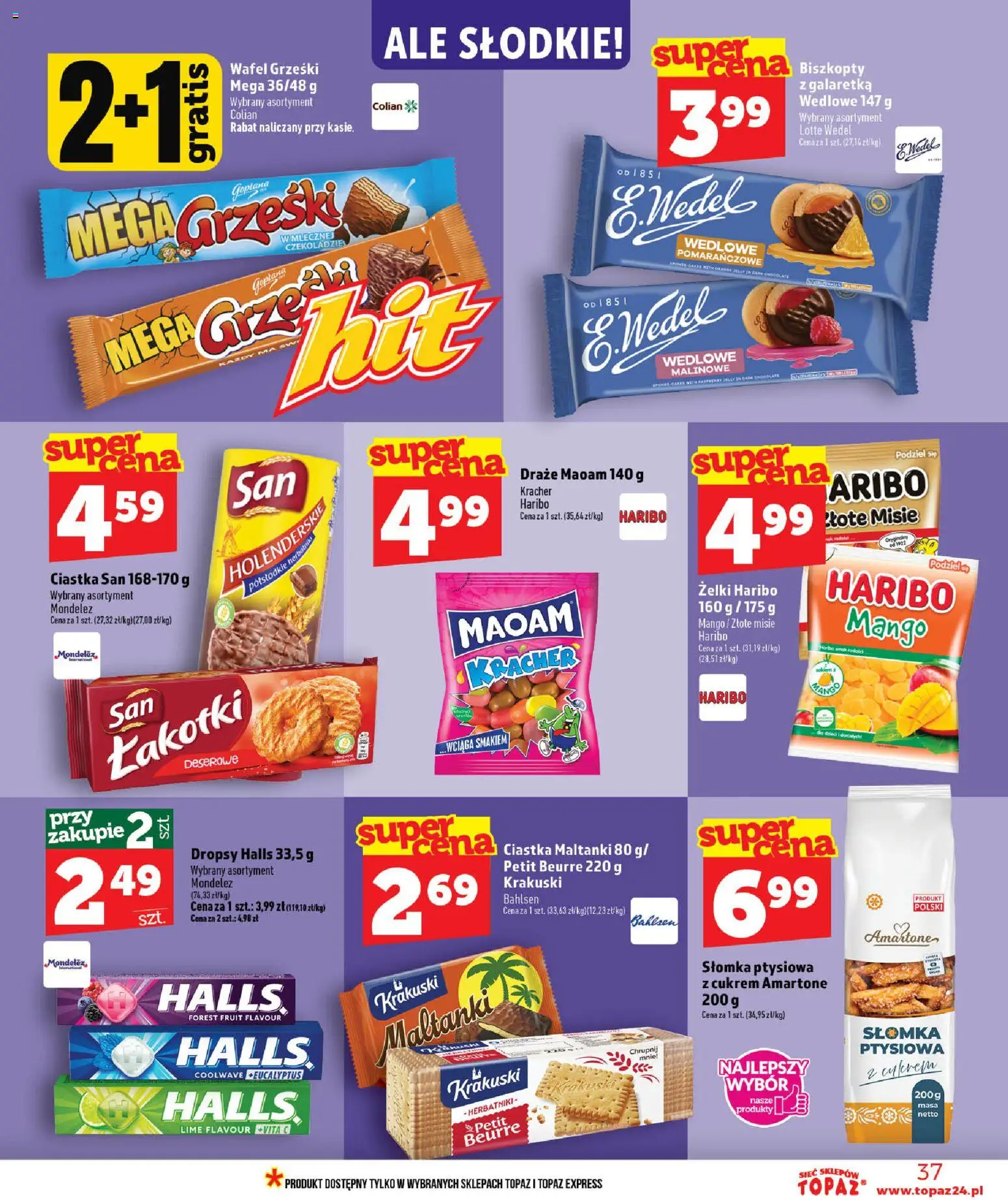 Topaz gazetka - MAZ od 02.07.2026 | Strona: 37 | Produkty: Żelki haribo, Galaretka, Słomka ptysiowa, Żelki