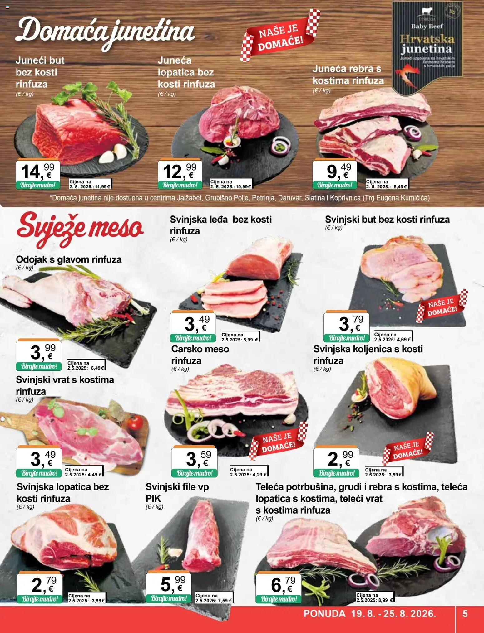 KTC katalog | vrijedi od 19.08.2026 | Stranica: 5 | Proizvodi: Juneći but, Svinjski vrat, Meso, Junetina